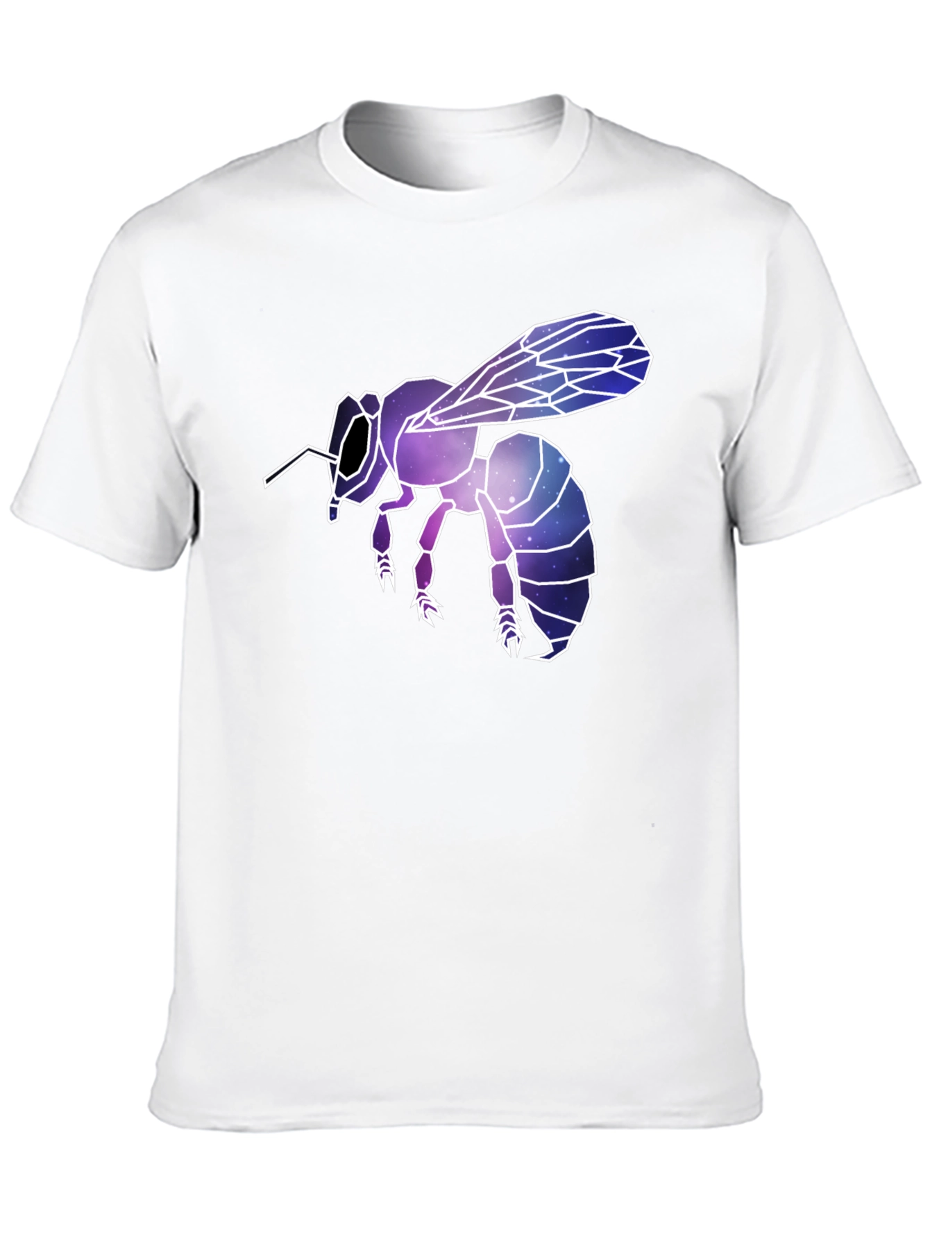 Black Geometric Galaxy Bee Graphic Tee - Black view 10
