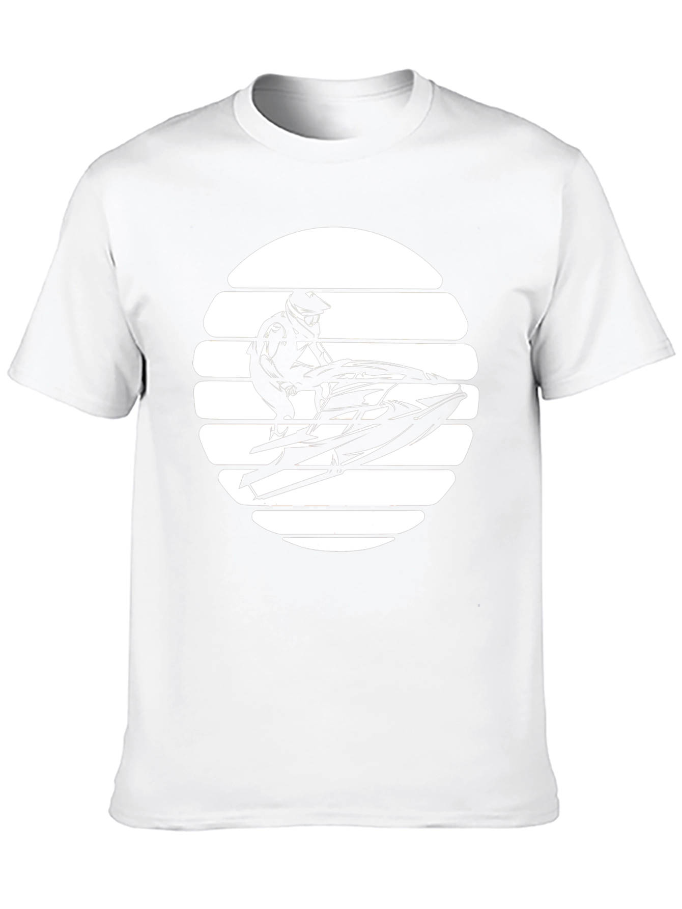 Black Jet Ski Sunset Graphic T-Shirt - Black view 10