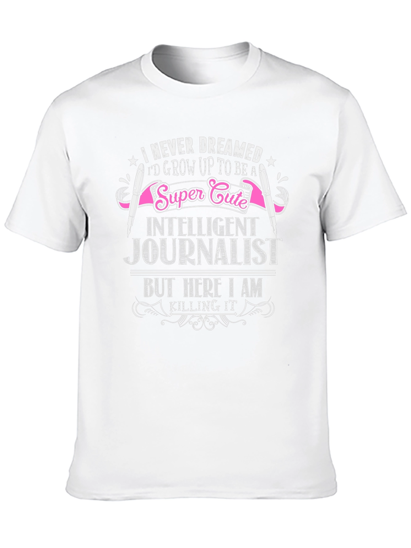 Black Super Cute Journalist Graphic T-Shirt view 10