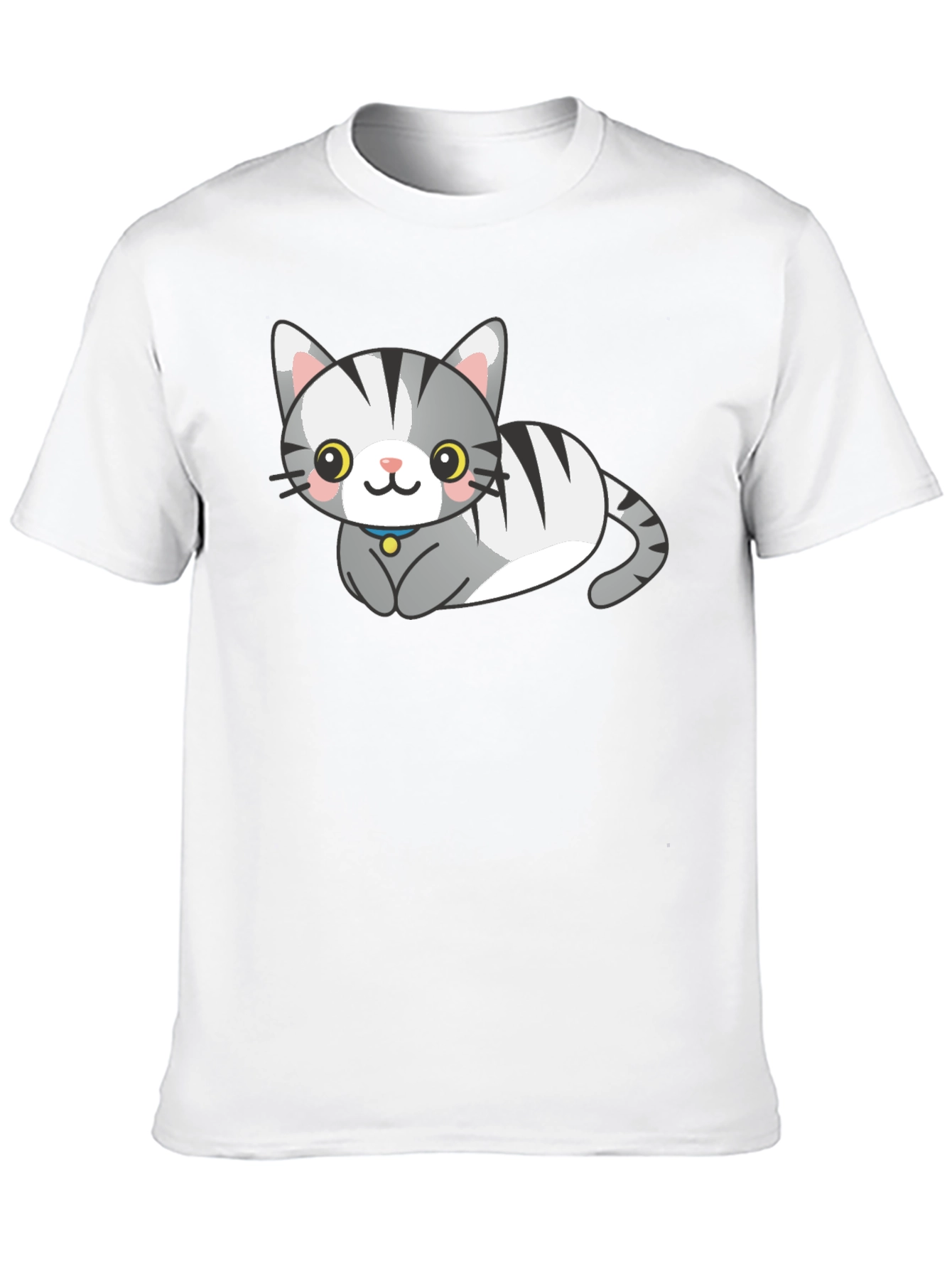 Black Cute Cartoon Cat Graphic Tee view 10