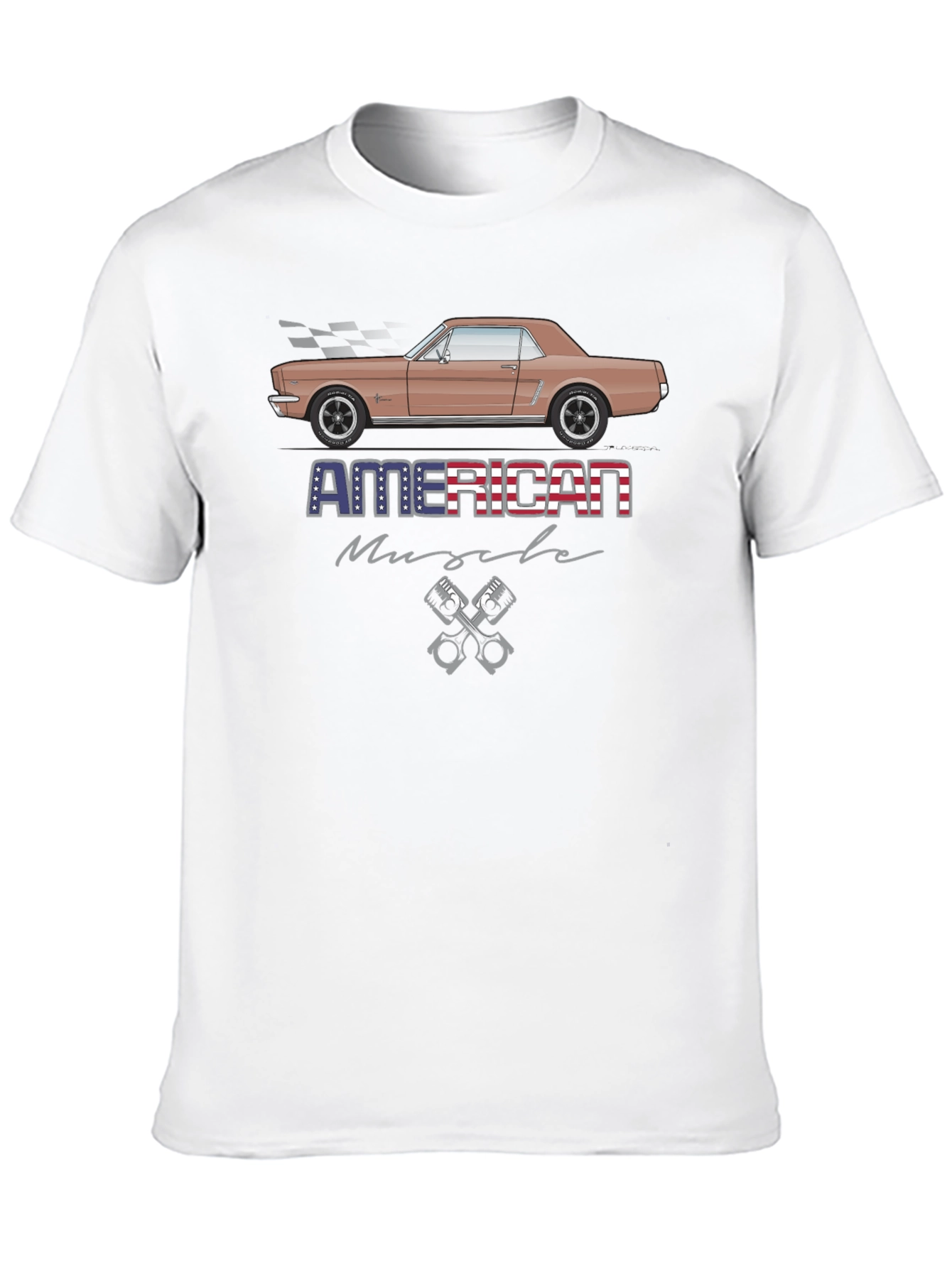 Black American Muscle Car T-Shirt view 10