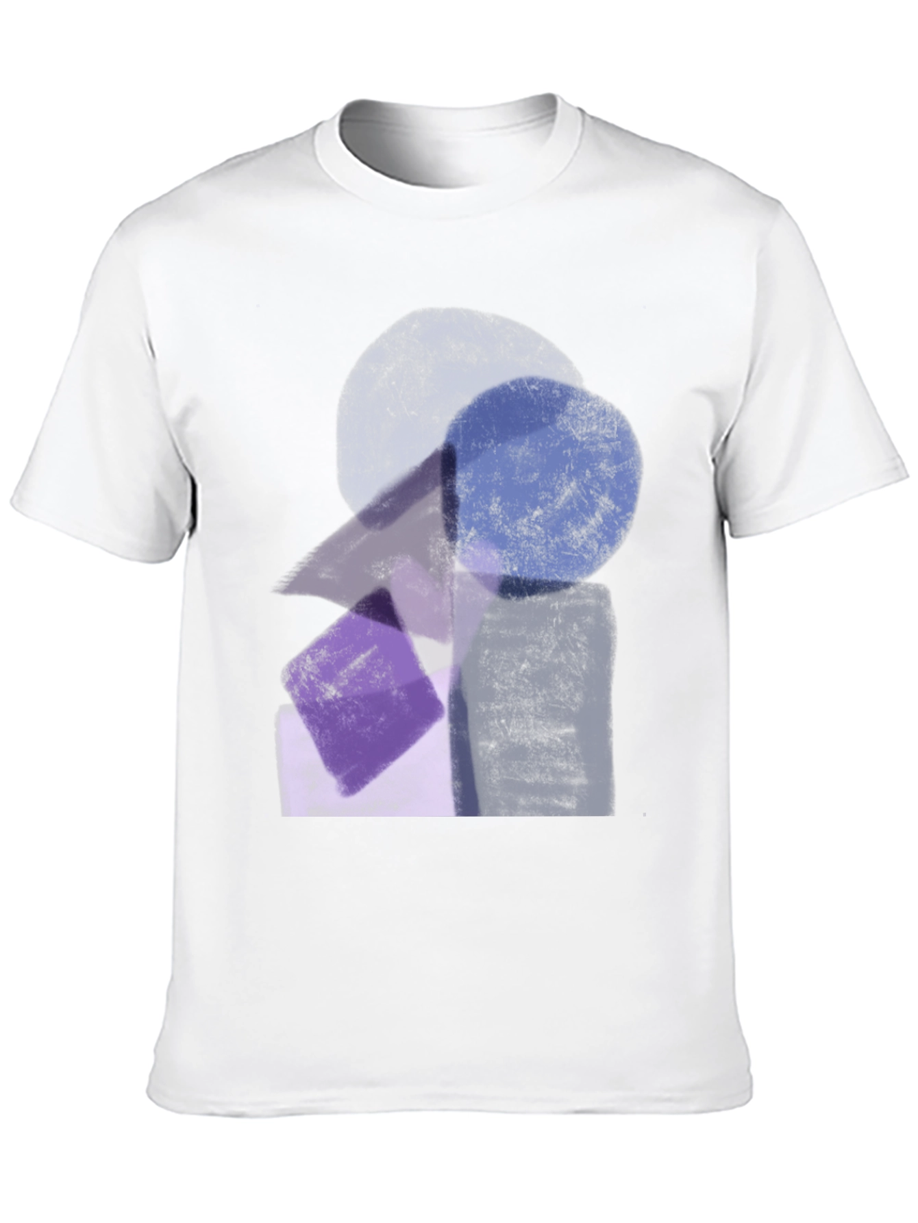 Black Abstract Geometric Print Black Crew Neck T-Shirt view 10