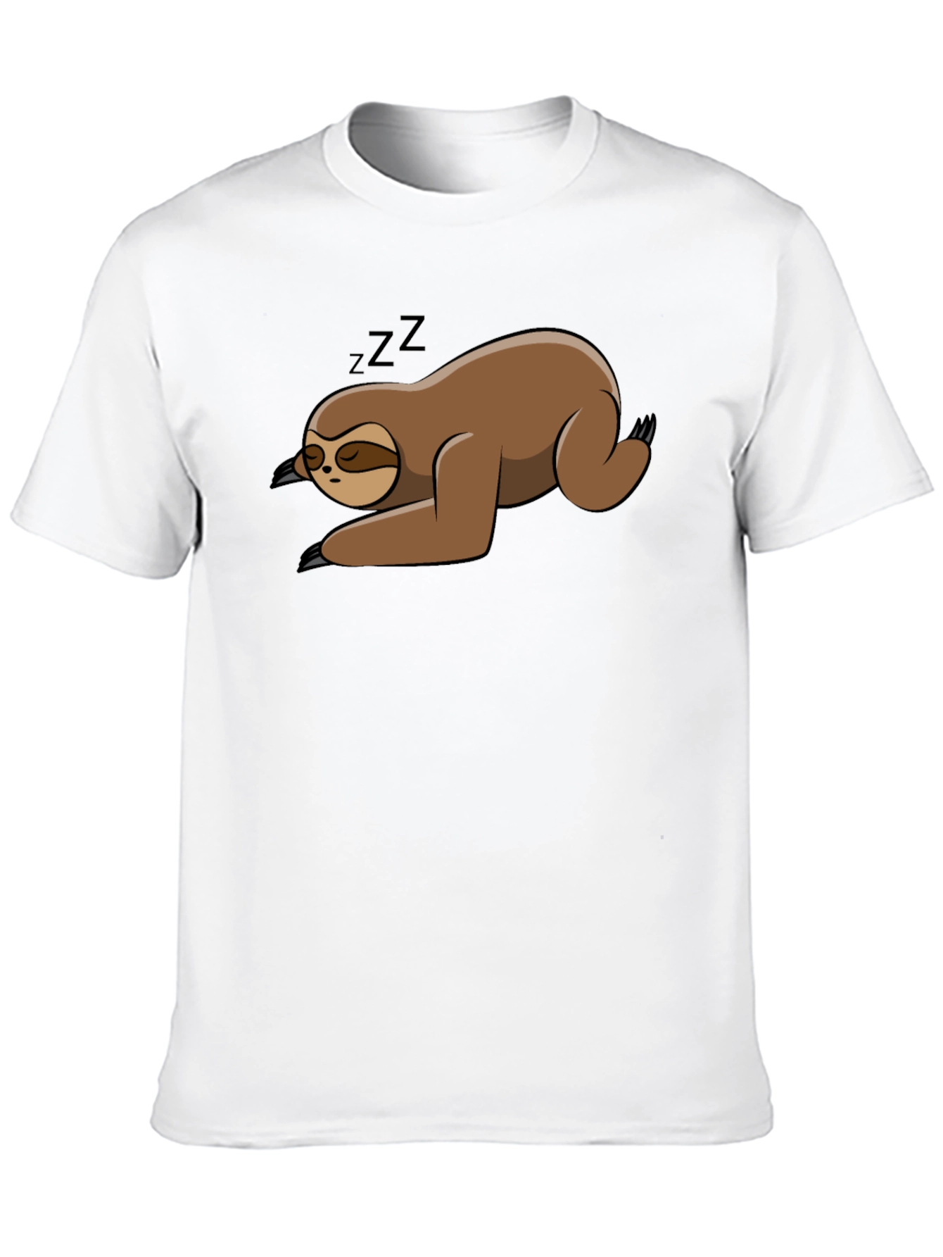 Black Sleeping Sloth Black T-Shirt view 10