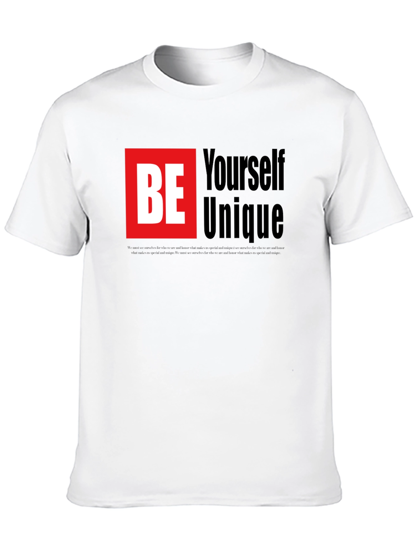 Black Be Yourself Unique Graphic Tee - Black view 10