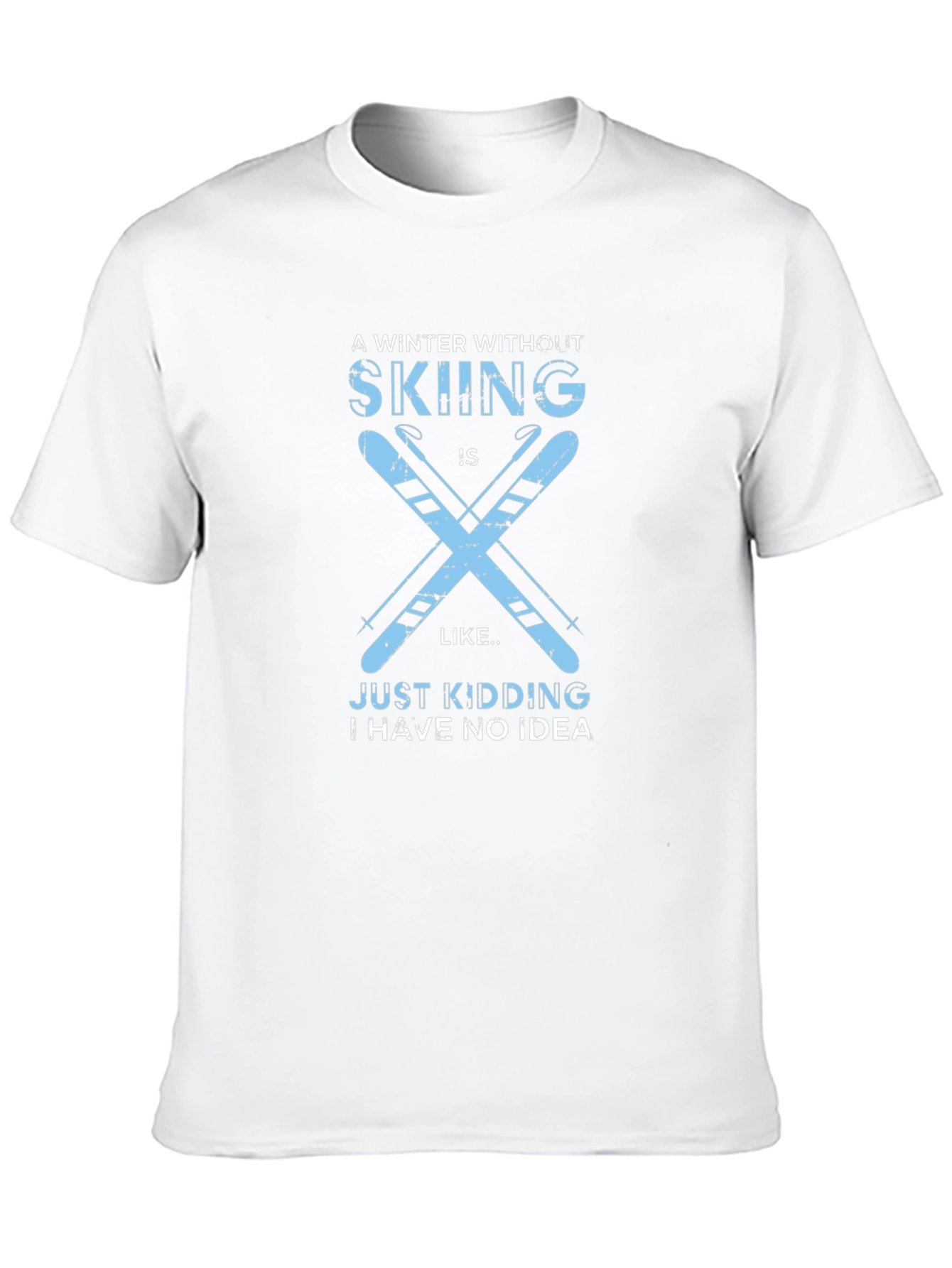 Black Skiing Winter T-Shirt view 10