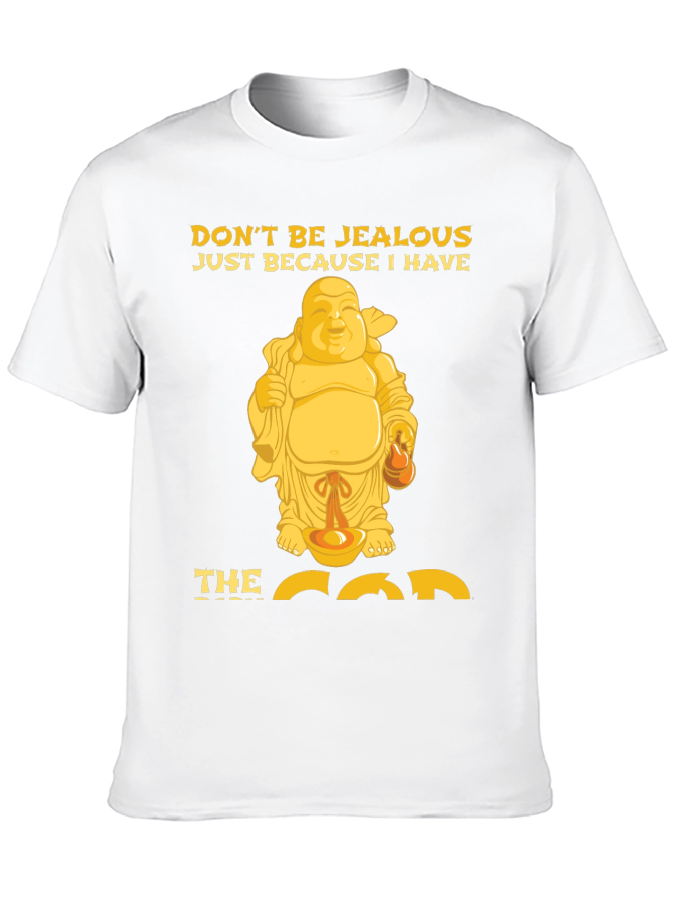 Black Funny Buddha Graphic T-Shirt - Don't Be Jealous! view 10