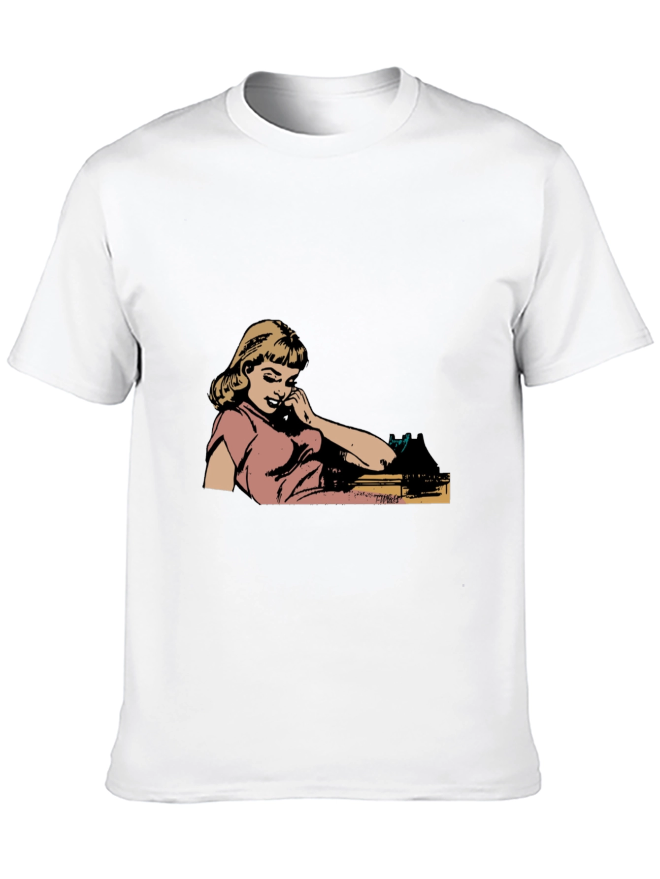 Black Retro Comic Girl Graphic Black T-Shirt view 10