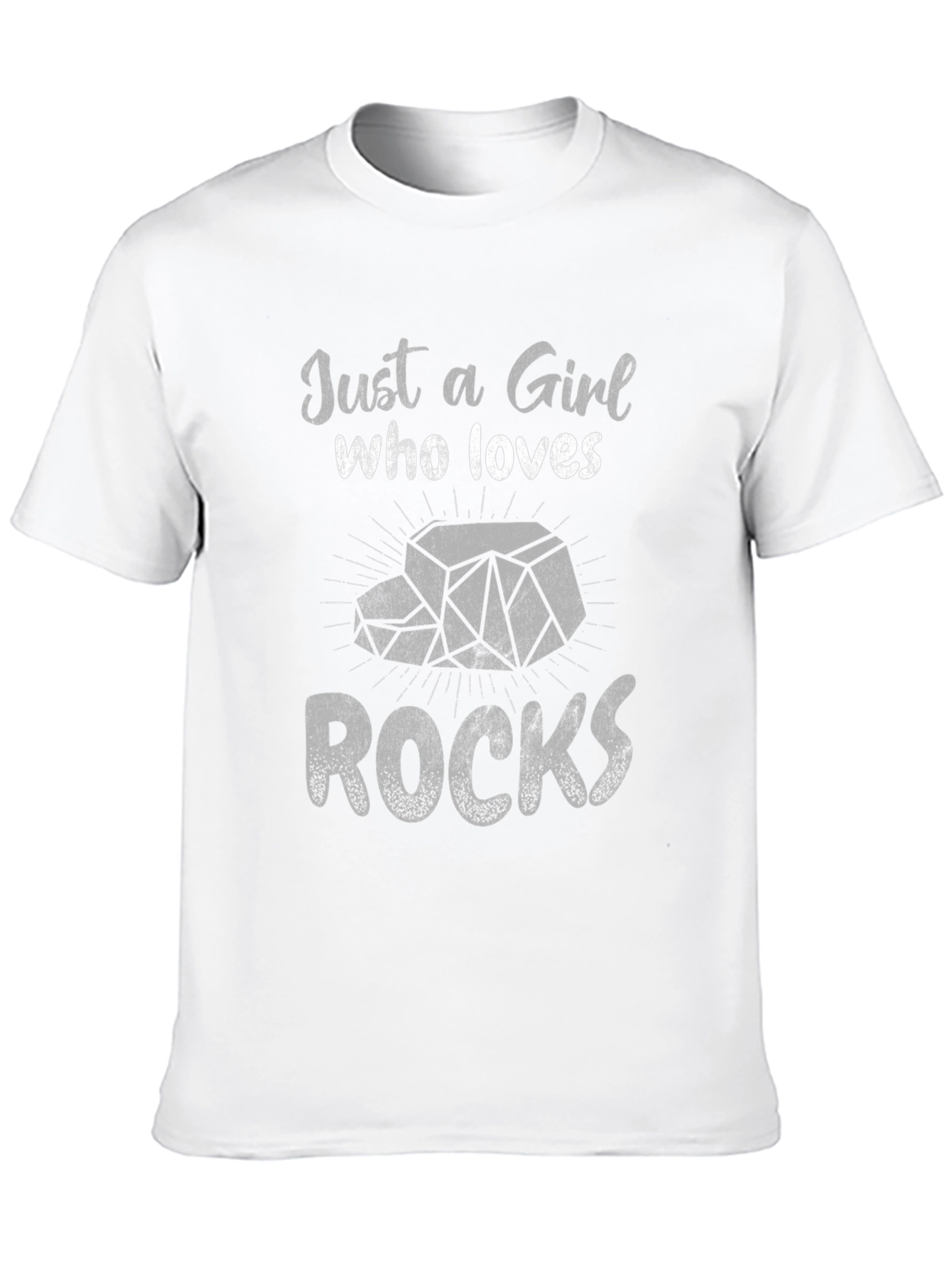 Black Just A Girl Who Loves Rocks T-Shirt view 10