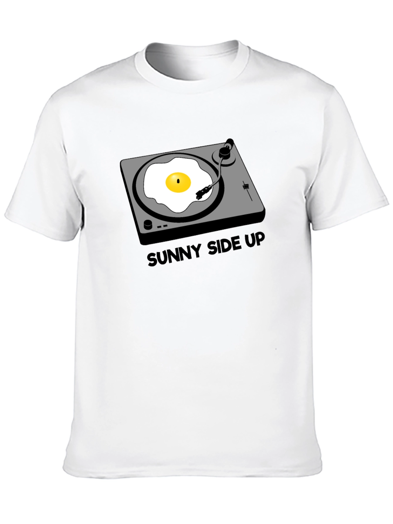 Black Sunny Side Up Turntable T-Shirt view 10