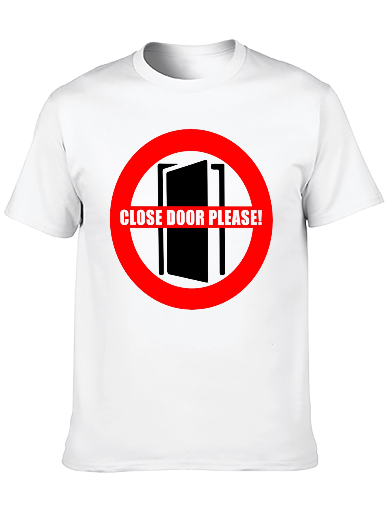 Black Close Door Please! Graphic T-Shirt view 10