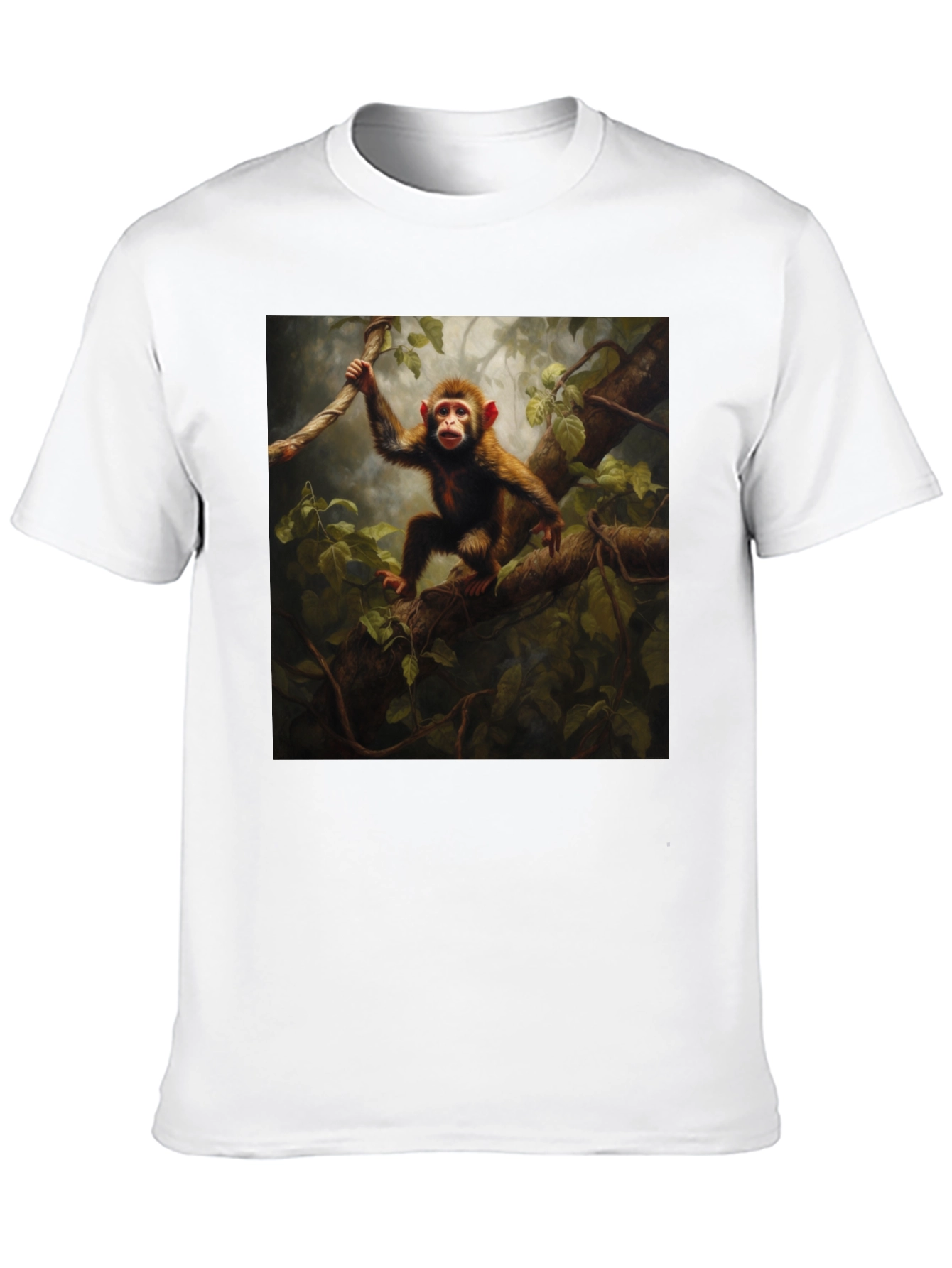 Black Monkey in Jungle T-Shirt - Black view 10