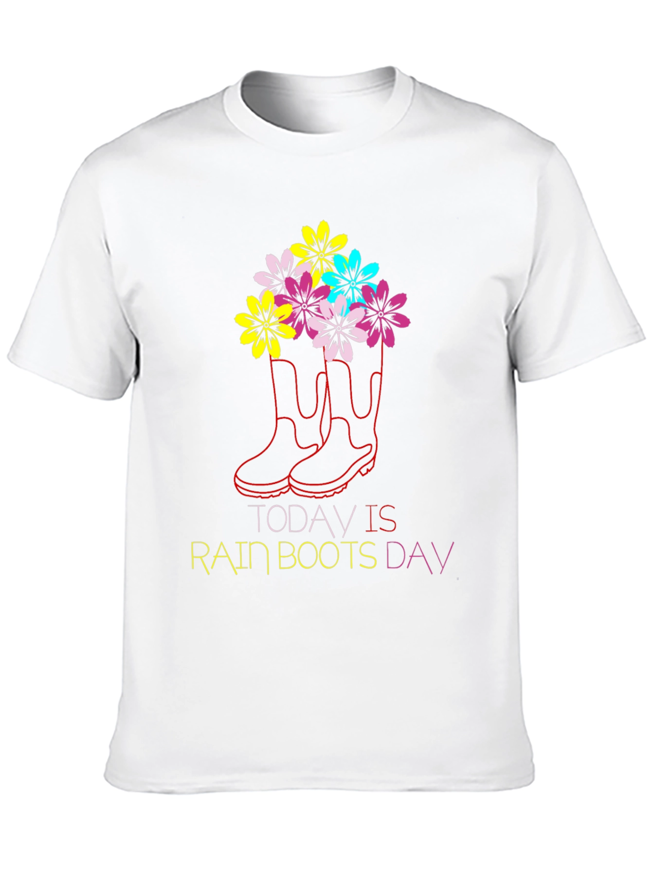 Black Rain Boots Day Graphic T-Shirt view 10