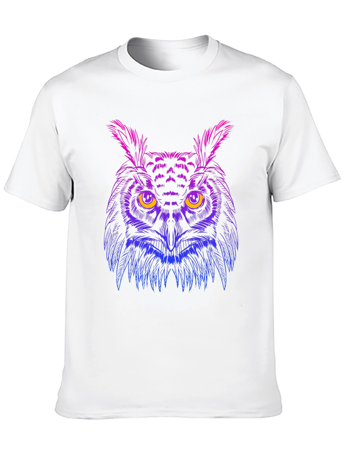 Black Neon Owl Graphic Black T-Shirt - Stylish Men's Tee view 10