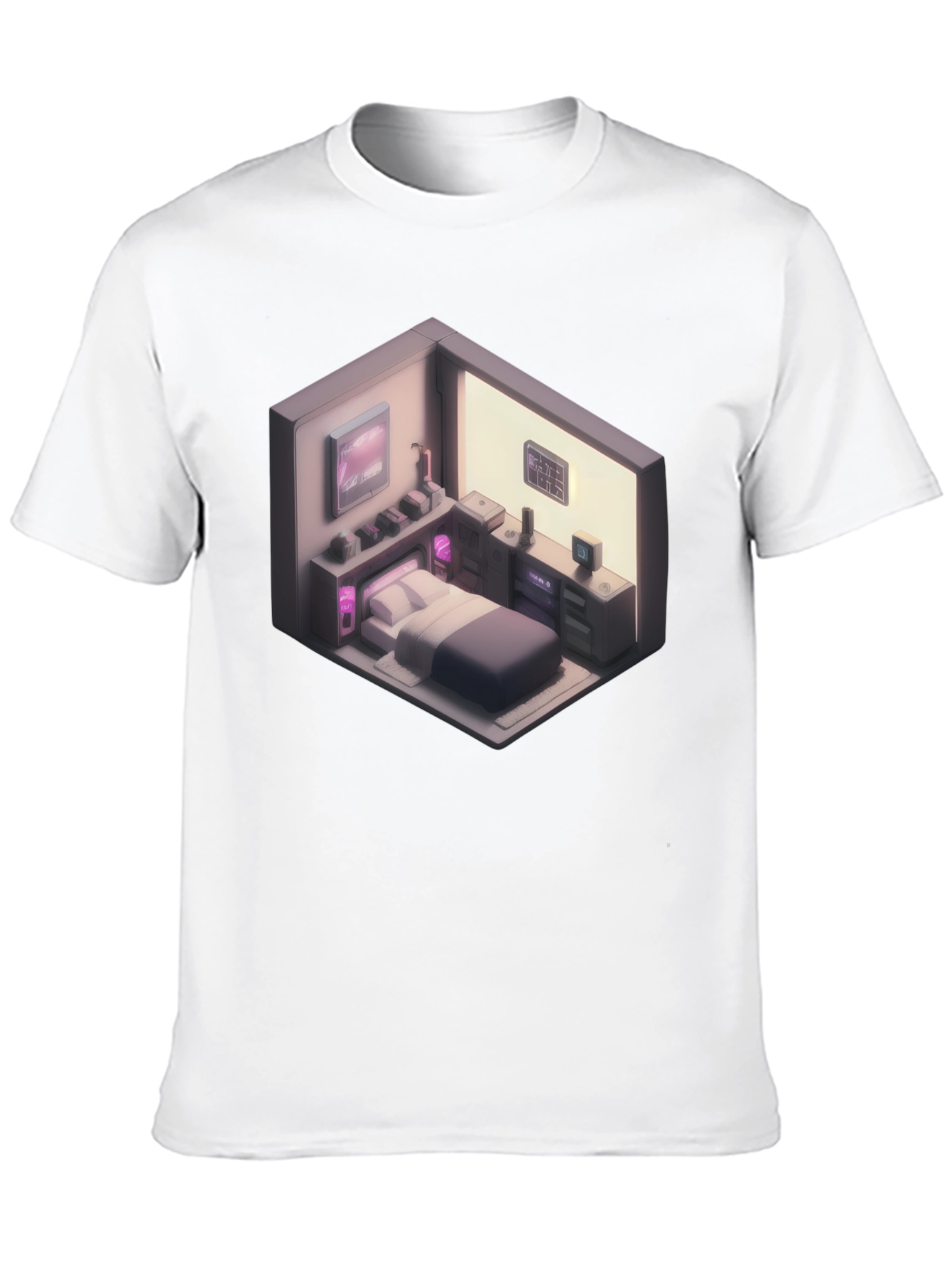 Black Isometric Room Graphic T-Shirt view 10