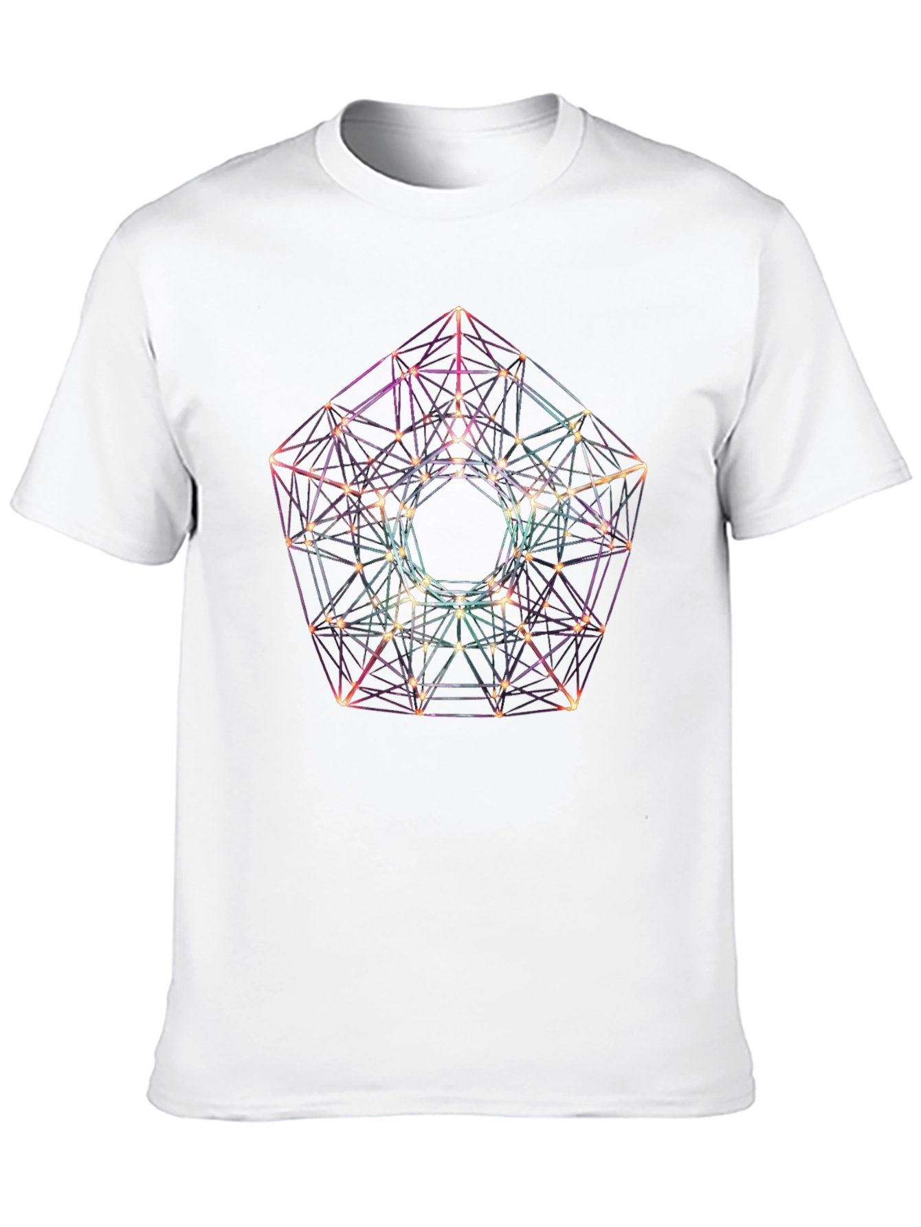 Black Geometric Design Black T-Shirt view 10