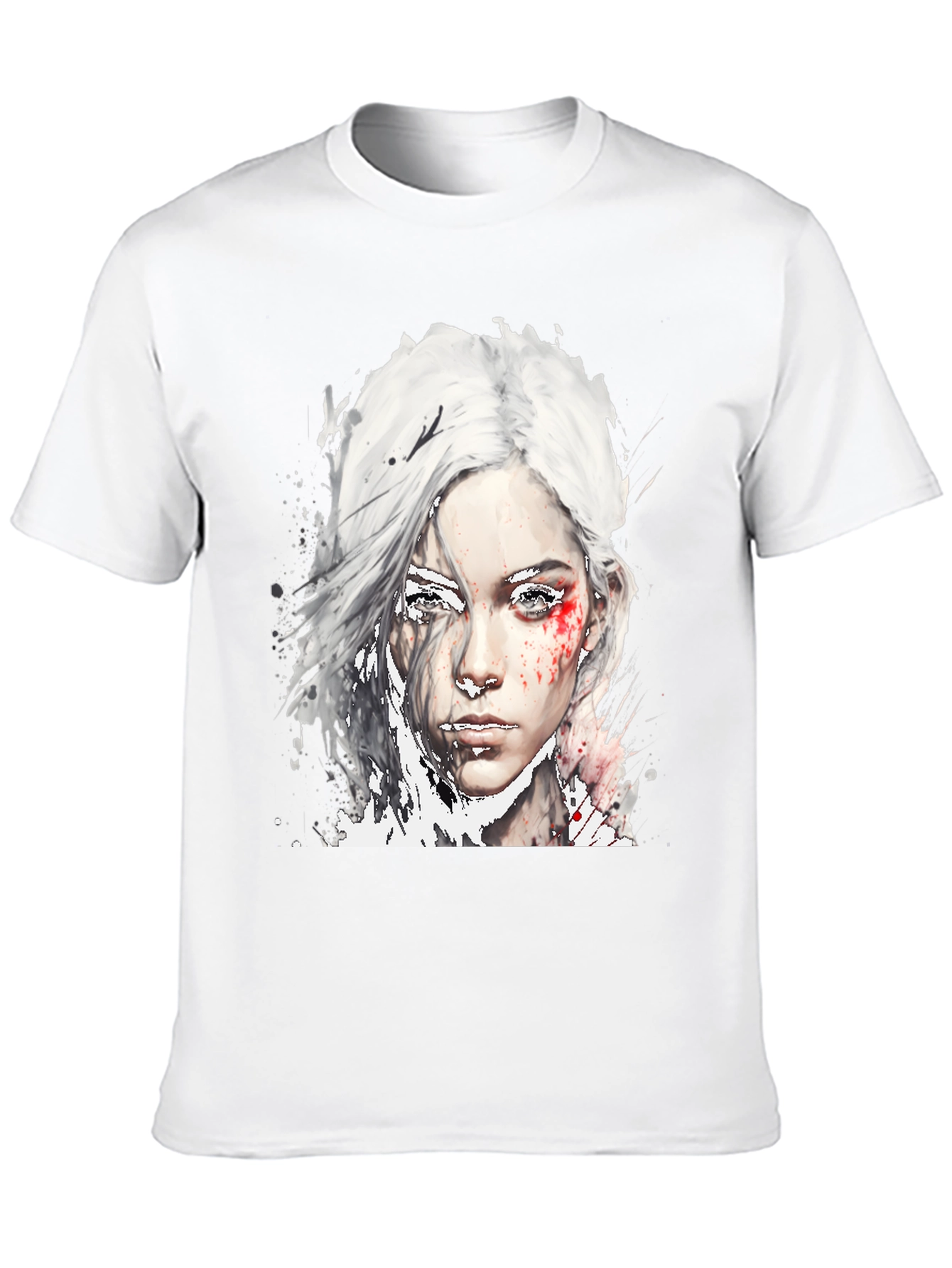 Black Watercolor Woman Graphic Black T-Shirt view 10
