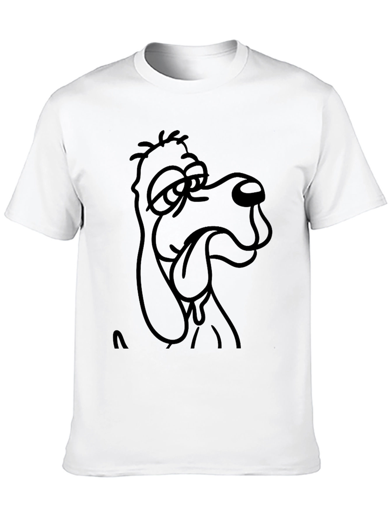 Black Funny Cartoon Dog Graphic Black T-Shirt view 10