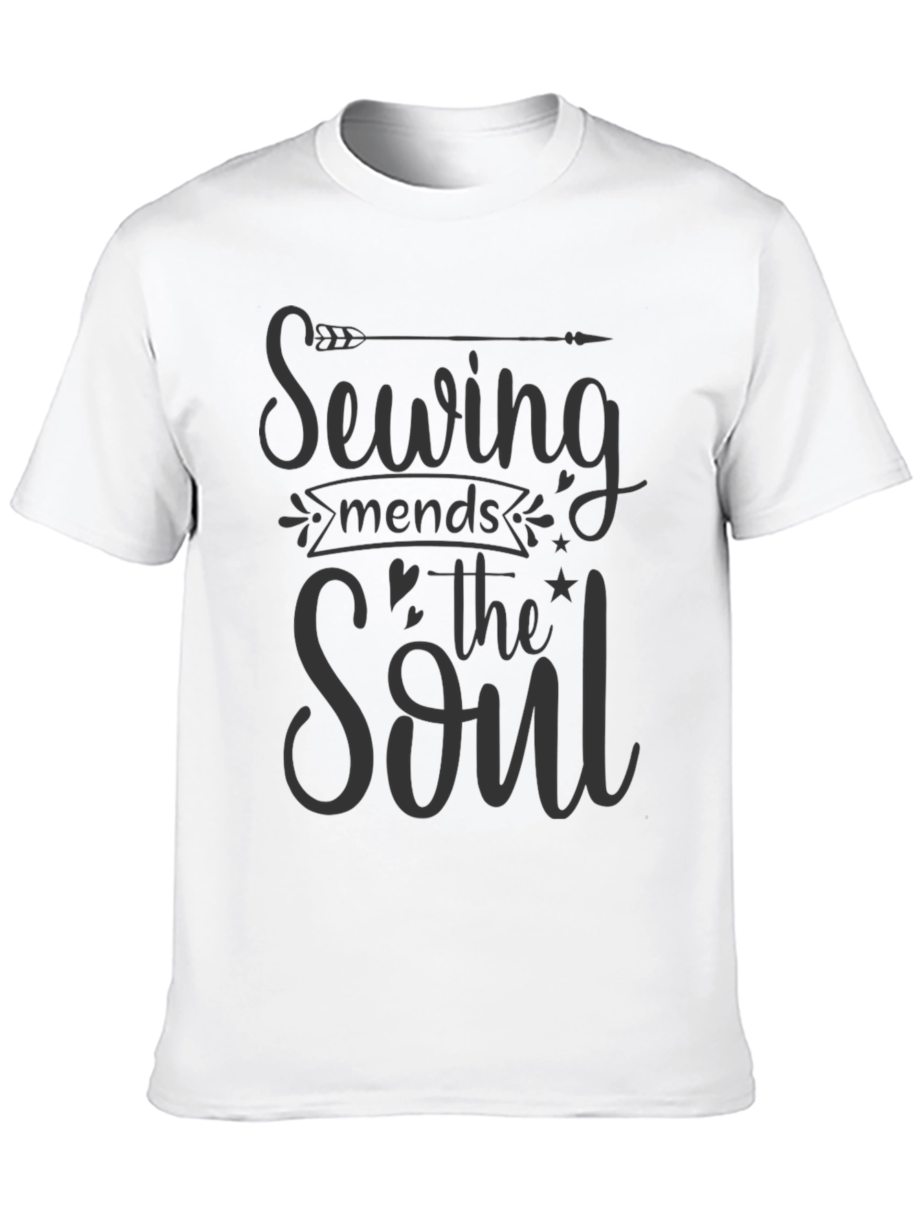 Black Sewing Mends The Soul Graphic T-Shirt view 10