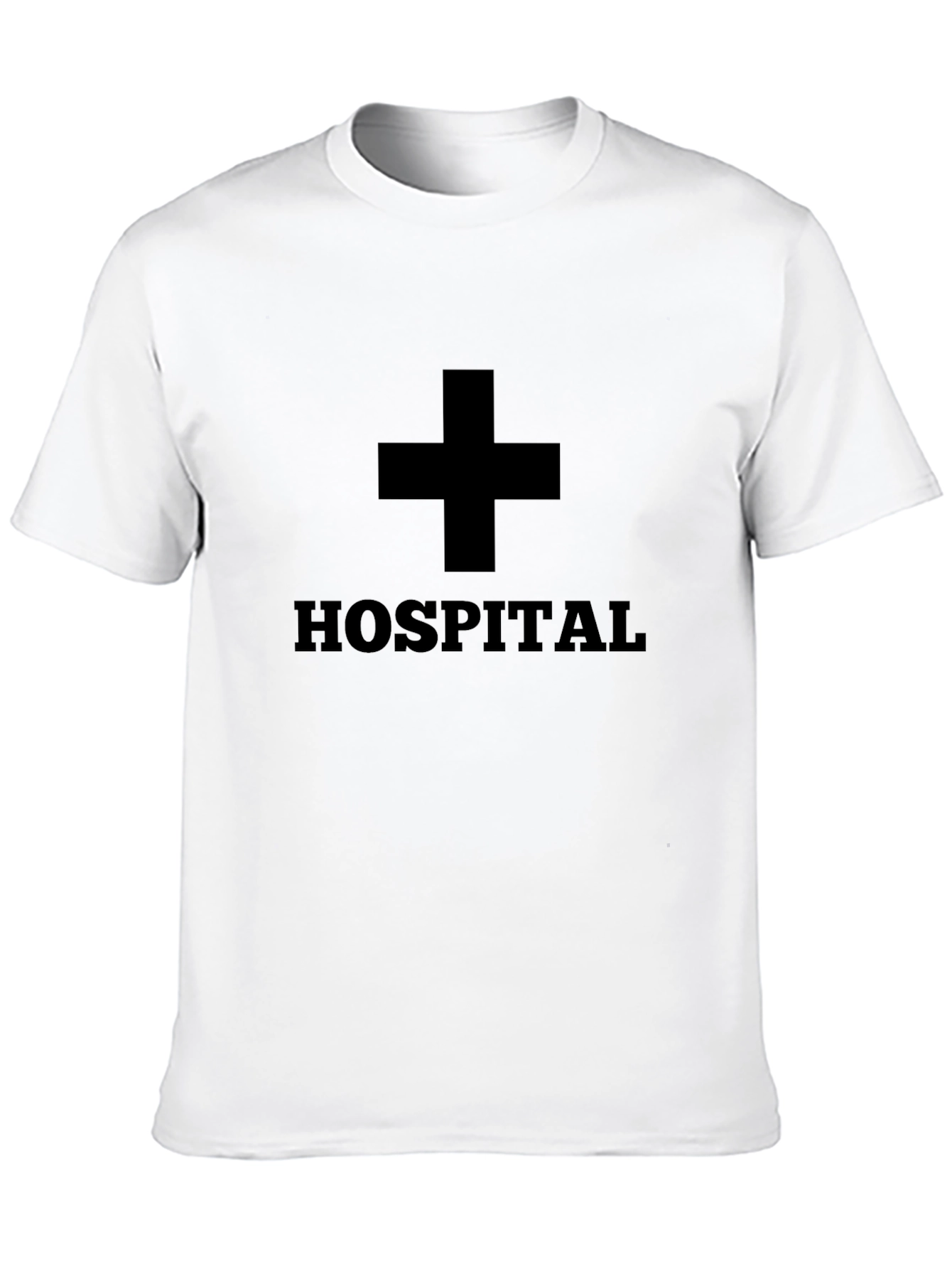 Black Hospital T-Shirt - Black Crew Neck Tee view 10