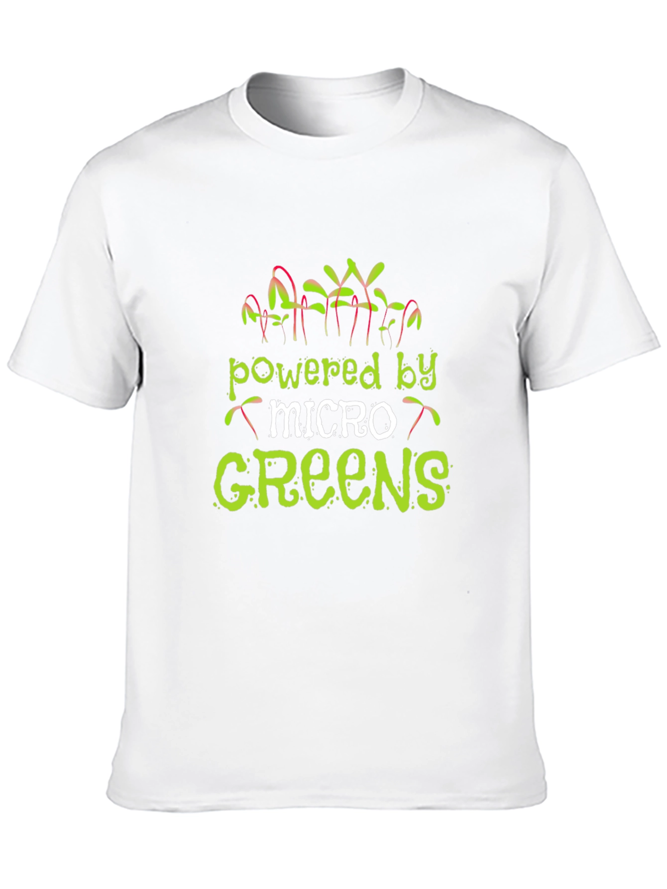 Black Powered by Micro Greens Novelty T-Shirt view 10