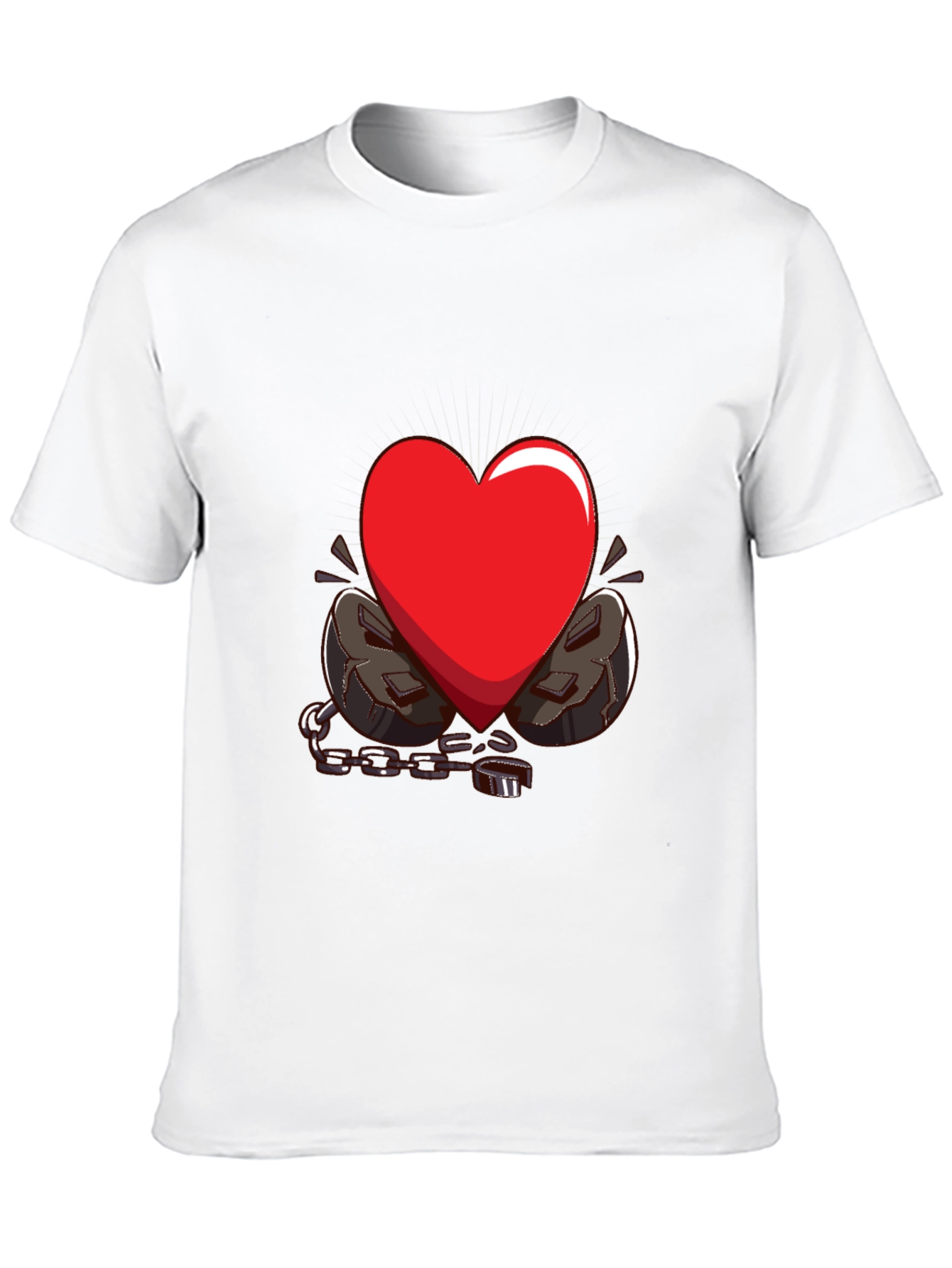 Black Heart in Chains Graphic T-Shirt - Black view 10