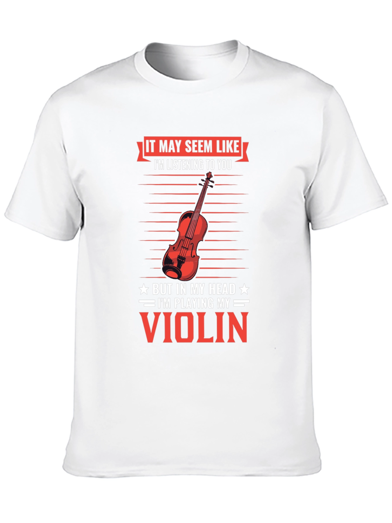 Black Funny Violinist T-Shirt - I'm Playing My Violin in My Head Tee view 10