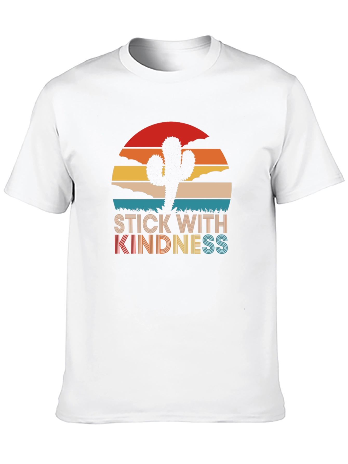 Black Stick With Kindness Cactus Graphic T-Shirt view 10