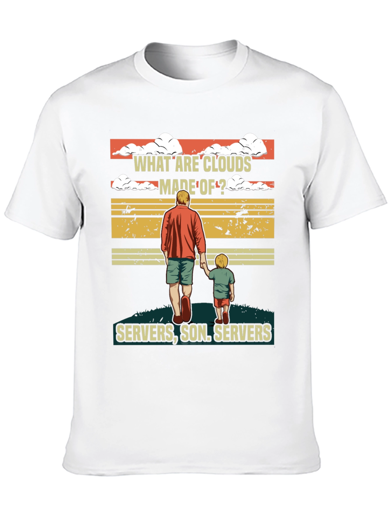 Black What Are Clouds Made Of T-Shirt - Servers, Son view 10