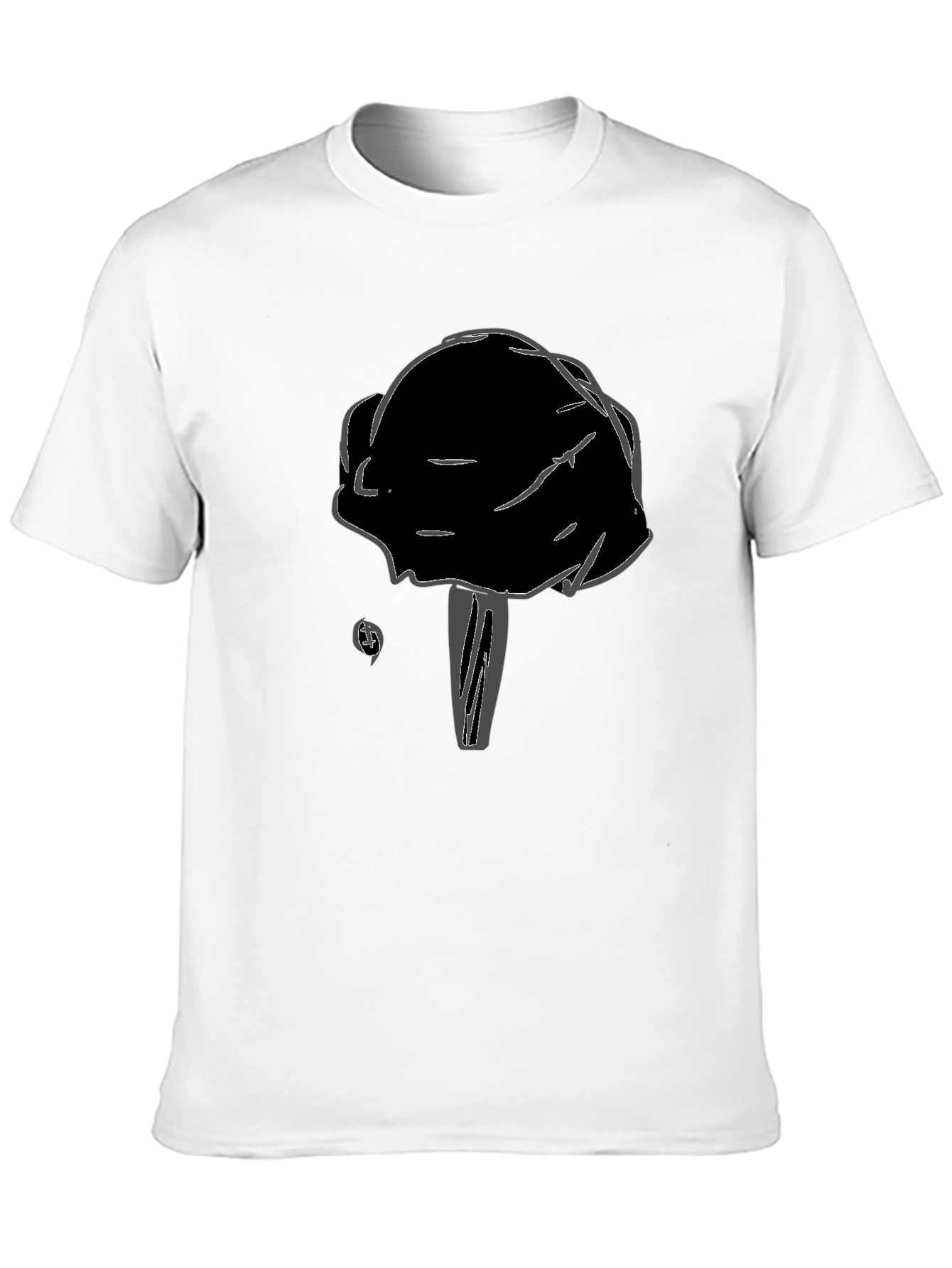 Black Black T-Shirt with Unique Mushroom Design view 10
