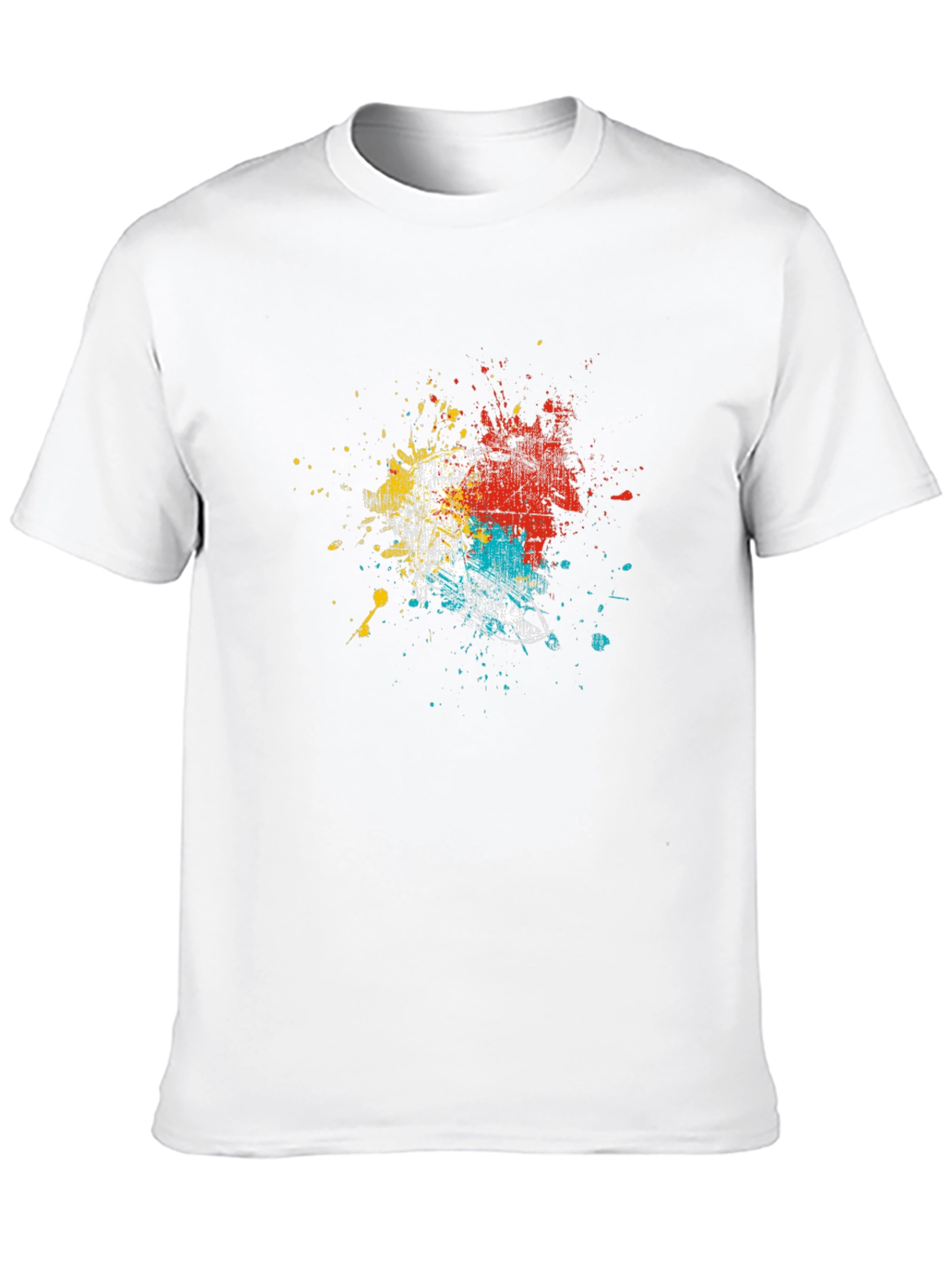 Black Abstract Paint Splatter Graphic Tee view 10
