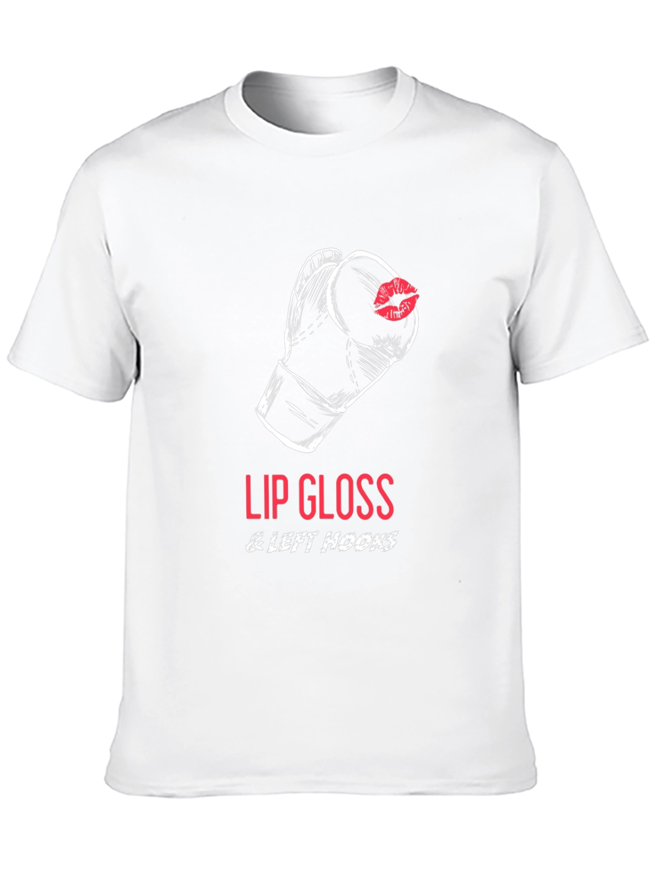 Black Lip Gloss & Left Hooks T-Shirt, Boxing Design view 10