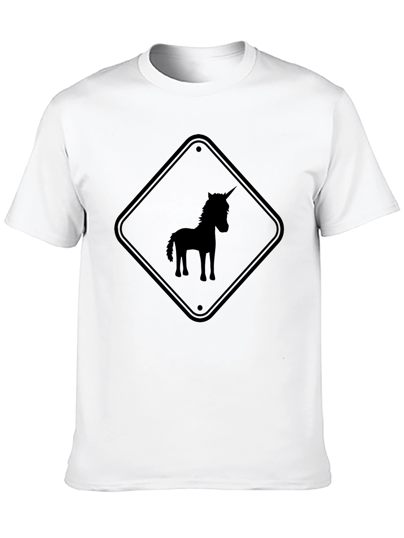 Black Unicorn Crossing T-Shirt - Black Novelty Tee view 10