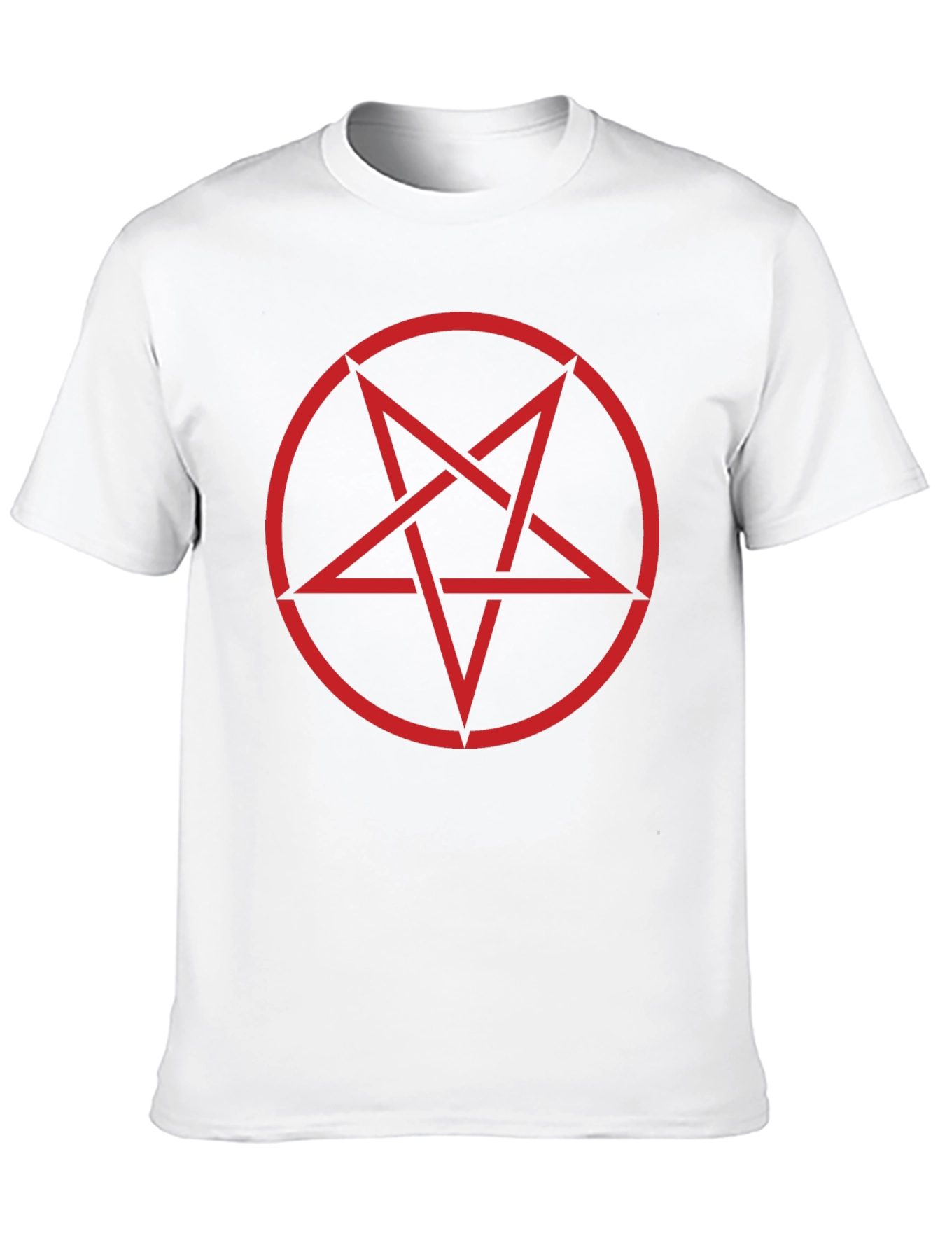 Black Red Pentagram Graphic Tee - Black Cotton Blend Shirt view 10