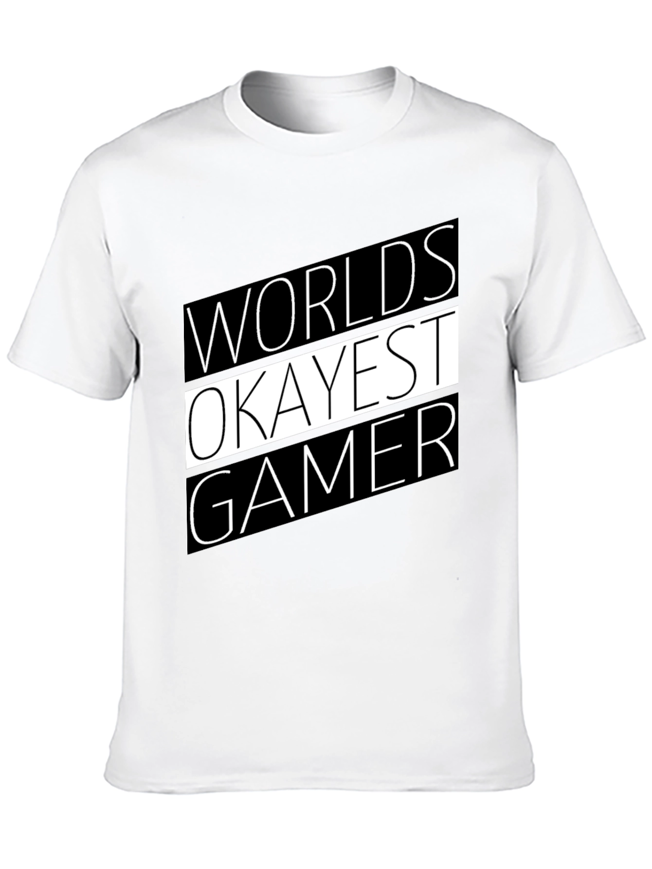 Black Worlds Okayest Gamer T-Shirt - Black Graphic Tee view 10