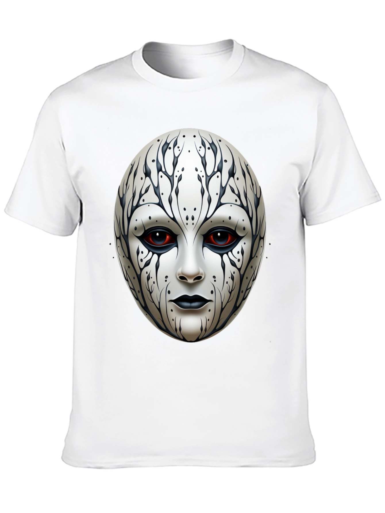 Black Mystic Face Graphic Tee - Black Cotton Blend view 10