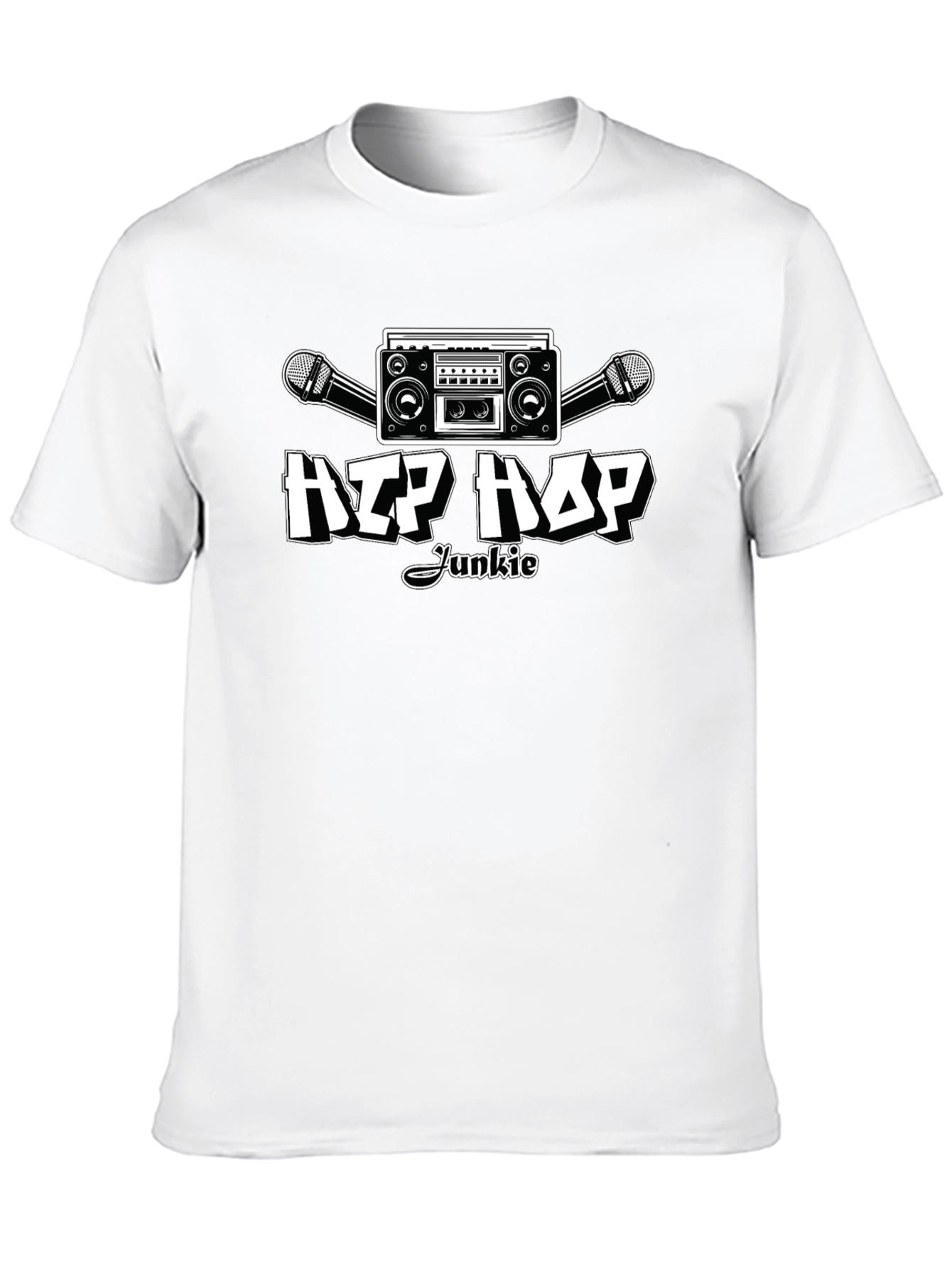 Black Hip Hop Junkie Black T-Shirt - Music Lover Apparel view 10