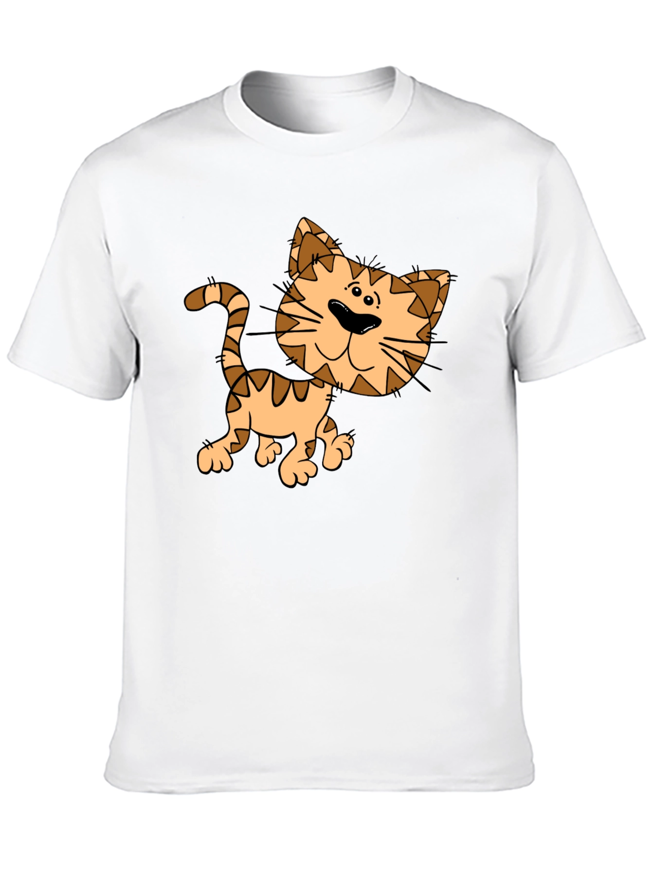 Black Cartoon Cat Graphic Black T-Shirt view 10