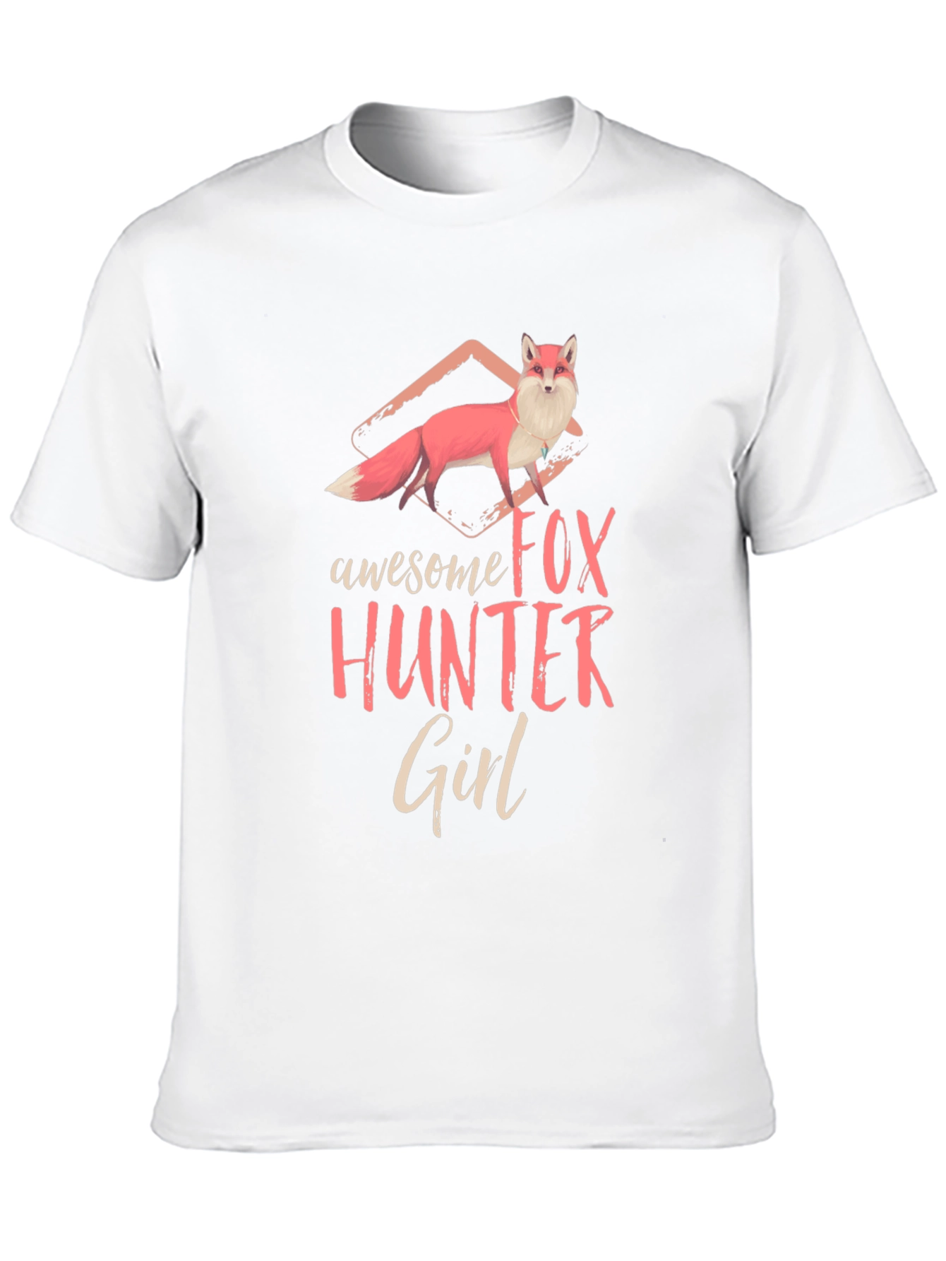 Black Awesome Fox Hunter Girl Graphic T-Shirt view 10