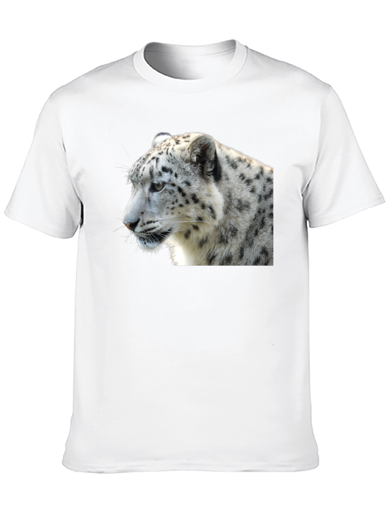Black Snow Leopard T-Shirt - Black, Wildlife Tee view 10