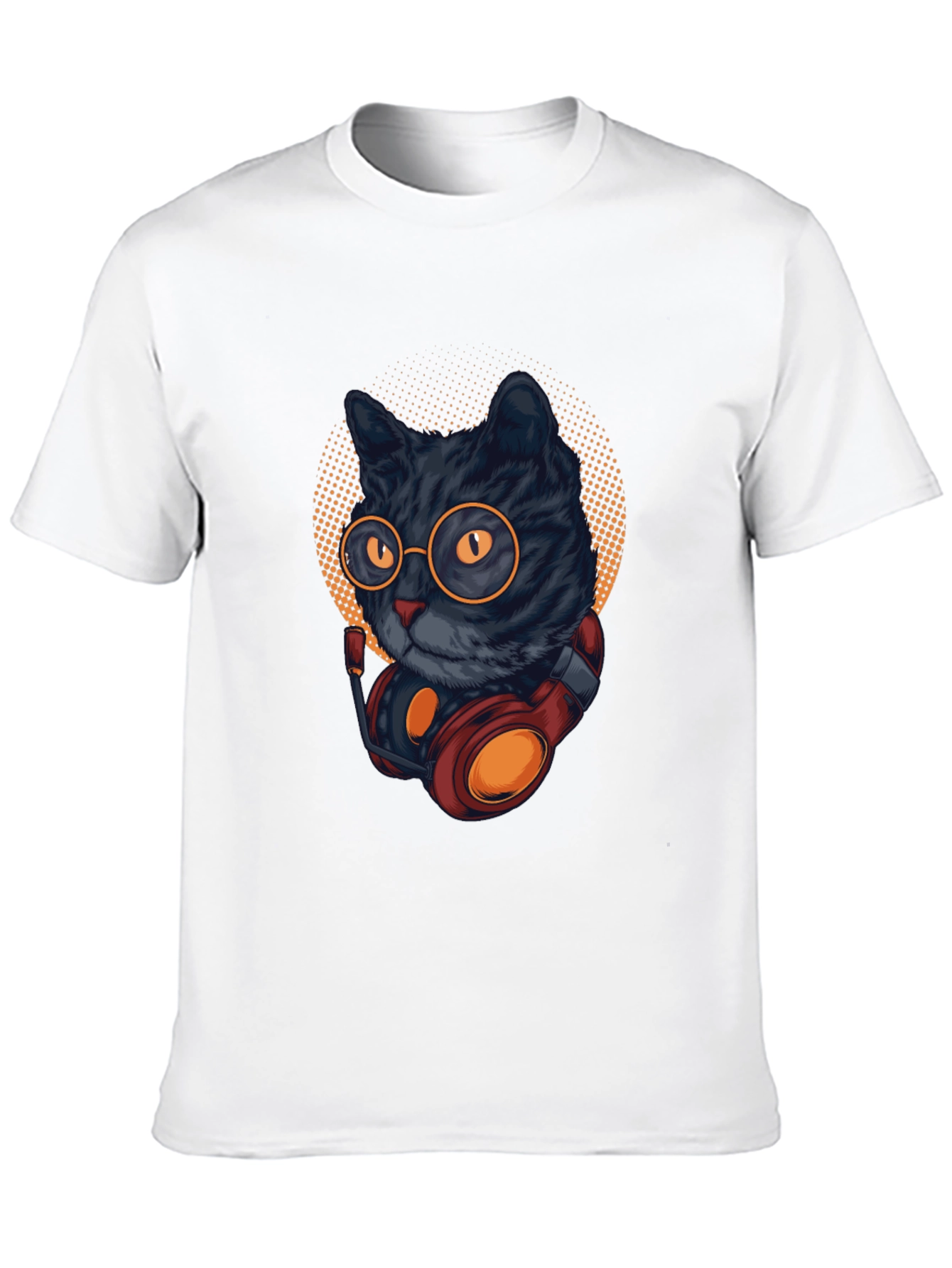 Black Cool Cat DJ T-Shirt - Black view 10