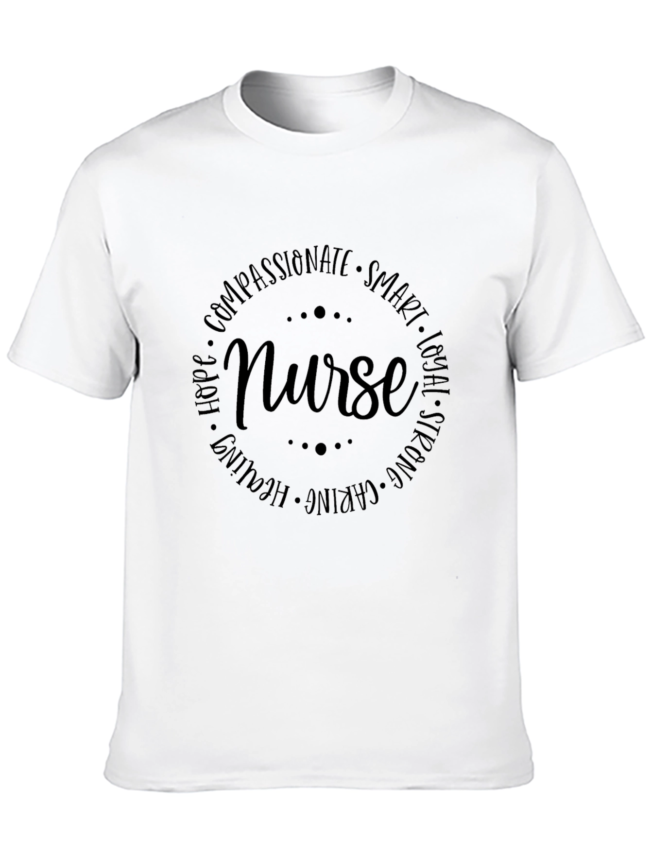 Black Nurse Compassionate Smart Black T-Shirt view 10