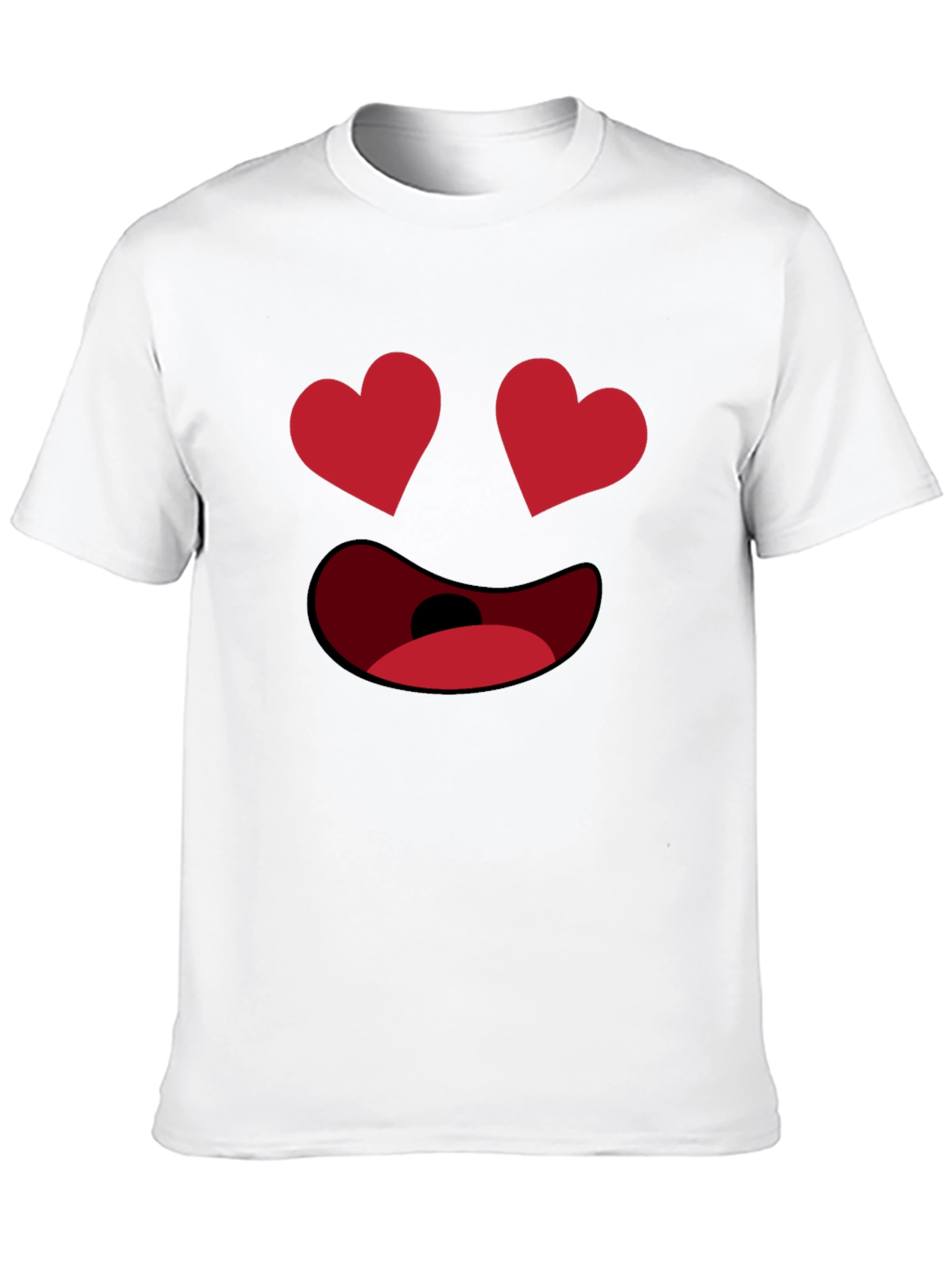 Black Heart Eyes Emoji Black T-Shirt - Express Your Love! view 10
