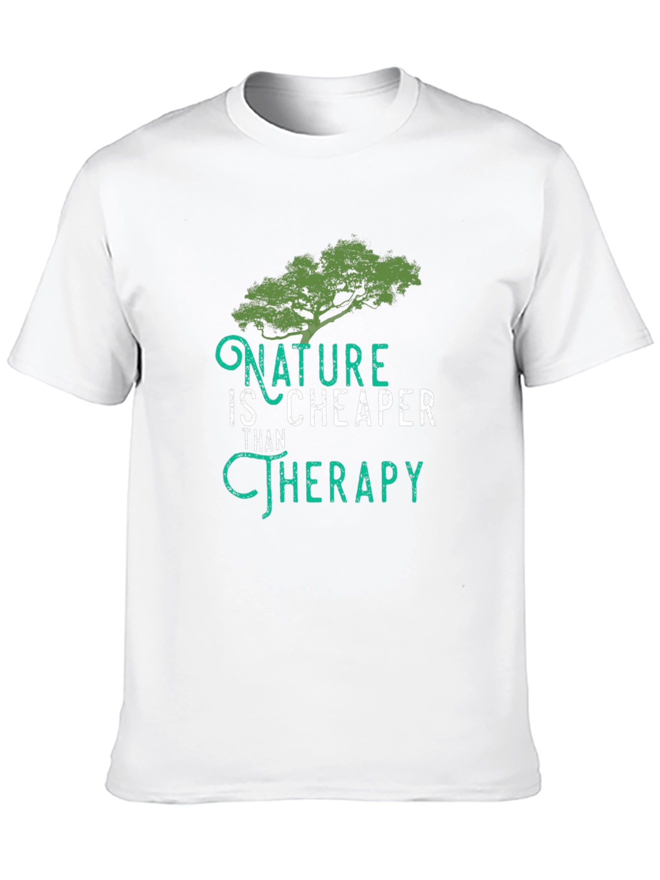 Black Nature is Cheaper Therapy Black Graphic Tee view 10
