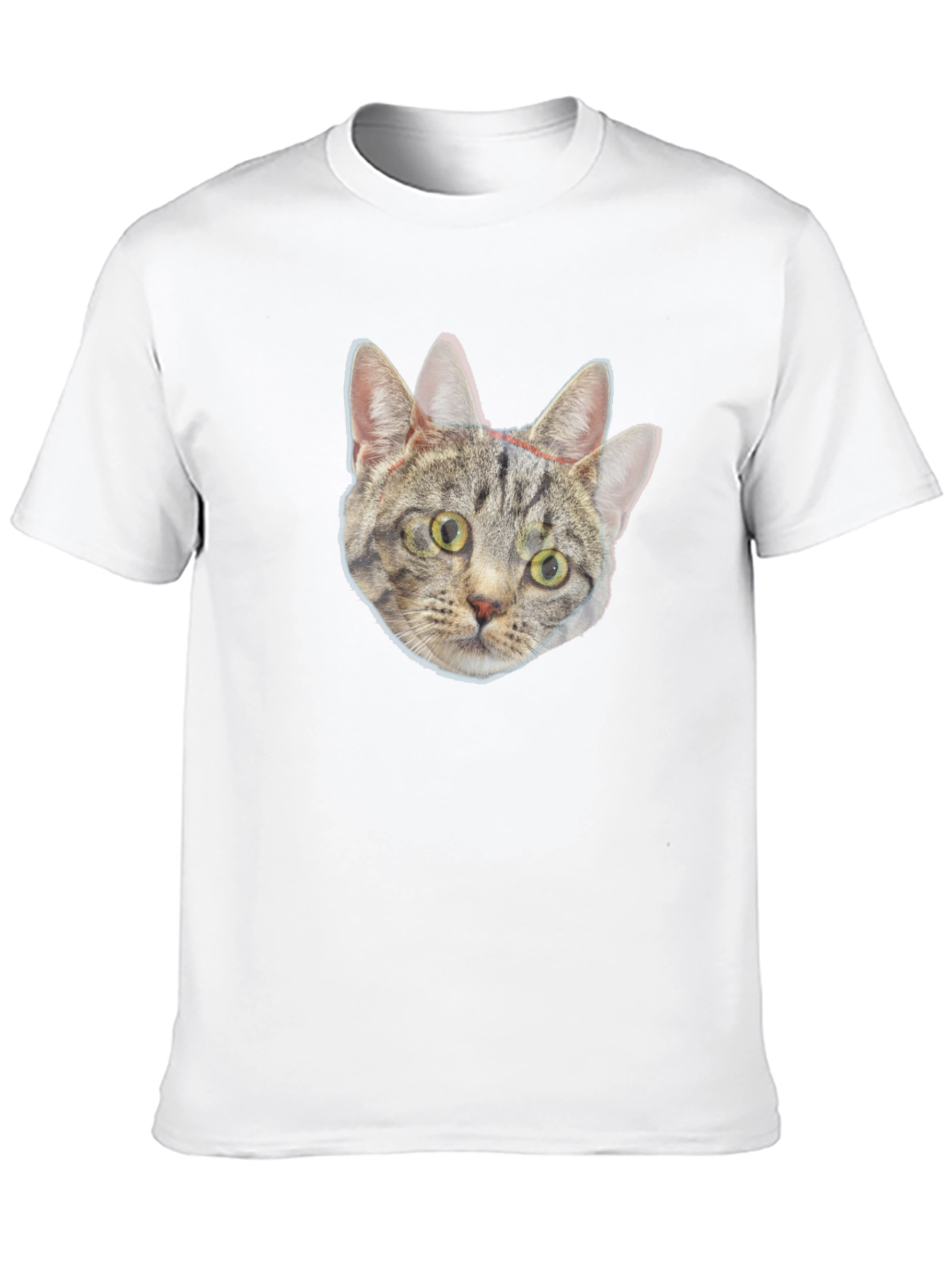 Black Cat Head Crown Print Black T-Shirt view 10