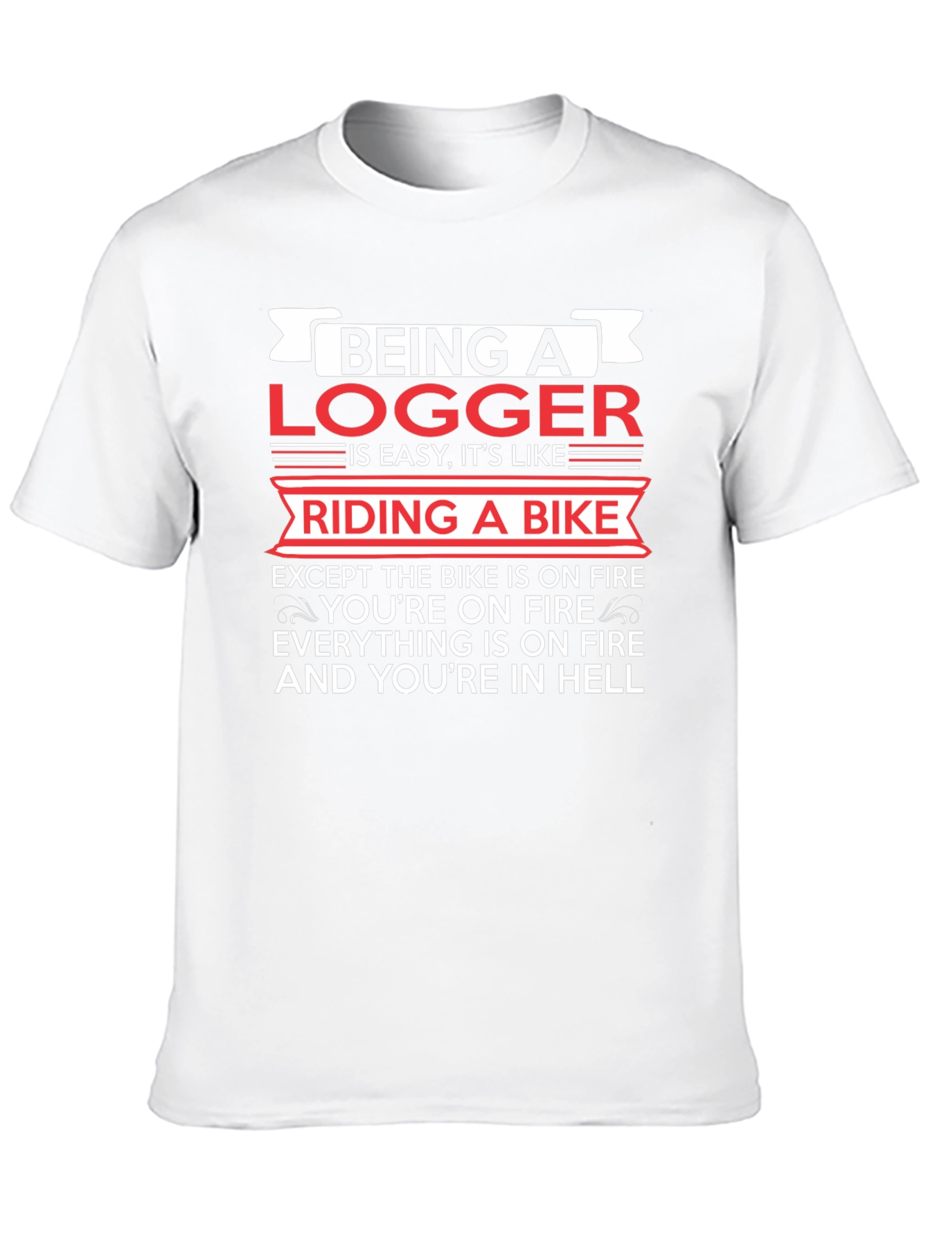 Black Logger On Fire T-Shirt: Funny Graphic Tee for Loggers view 10