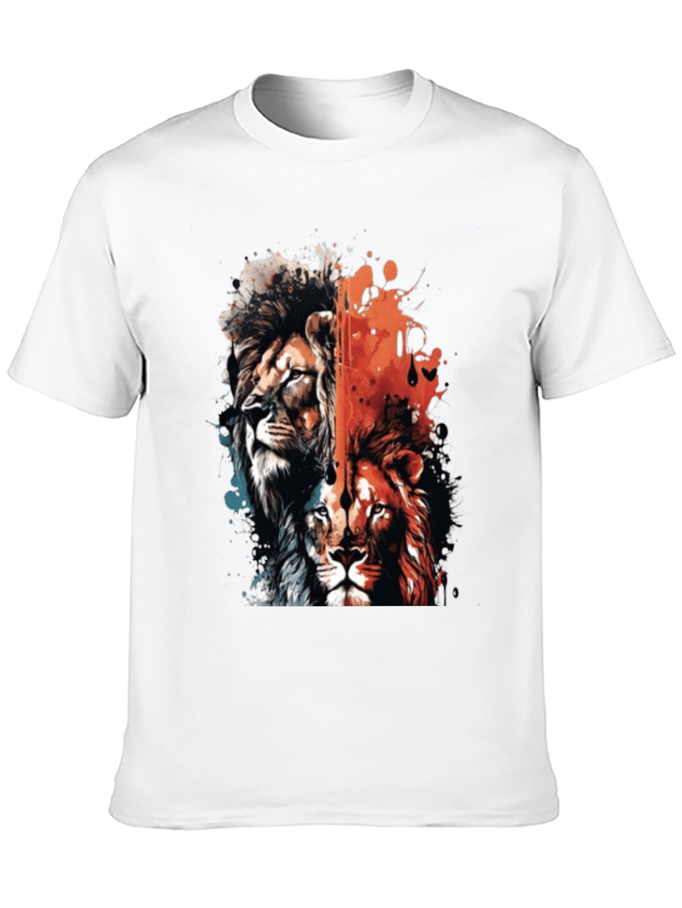 Black Lion Duo Graphic Tee - Bold Statement Shirt view 10