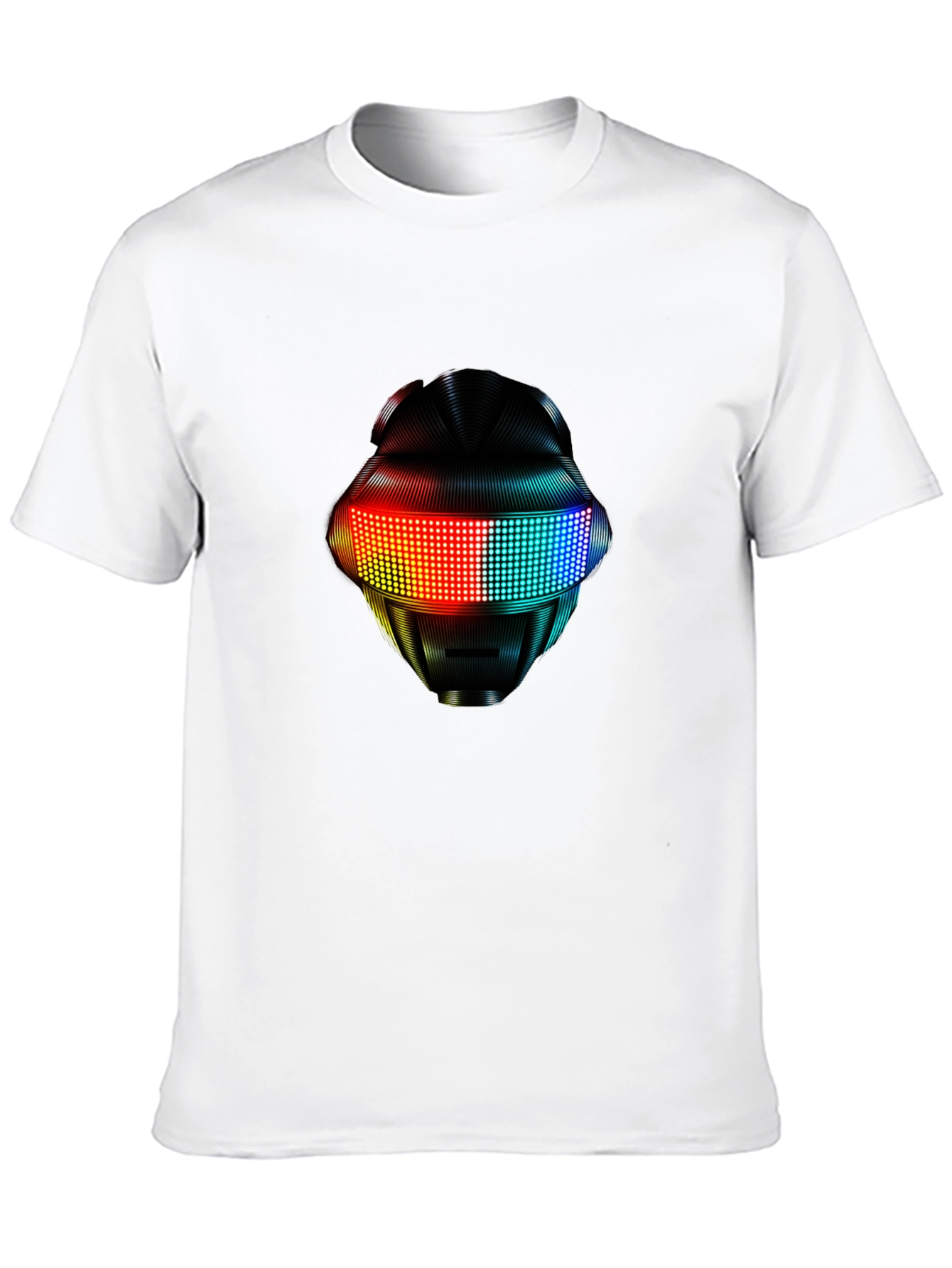 Black LED Robot Head Graphic Black T-Shirt view 10