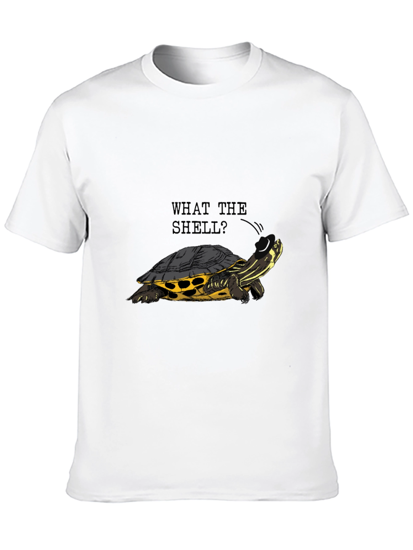 Black What the Shell? Turtle Graphic Tee - Black view 10