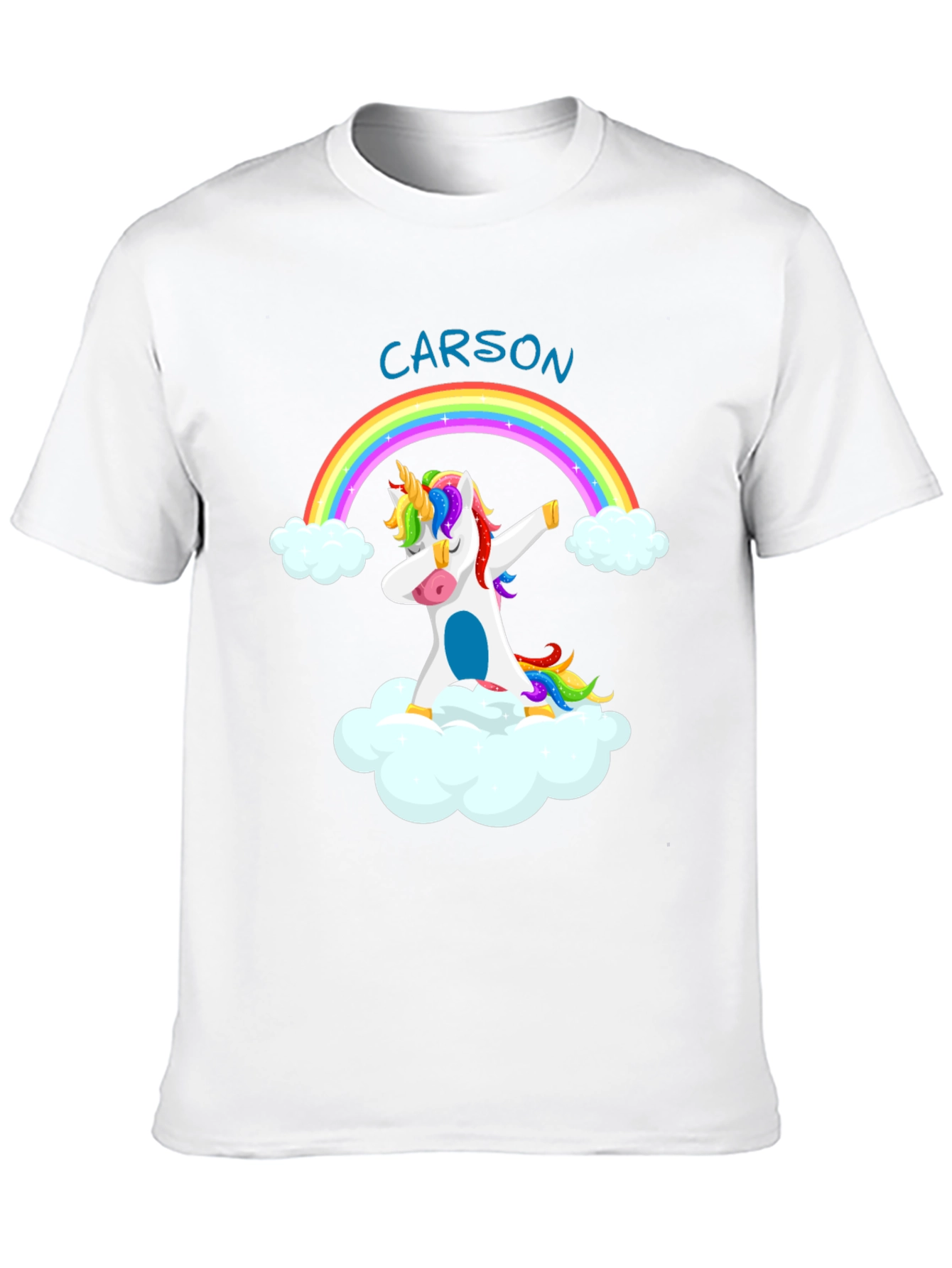 Black Unicorn Dabbing on Cloud - Personalized T-Shirt view 10