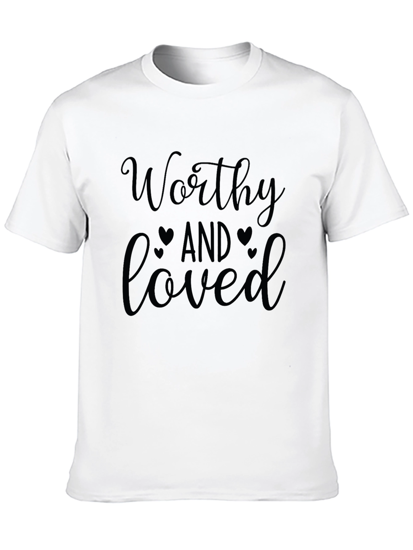 Black Worthy & Loved Graphic Tee - Black view 10